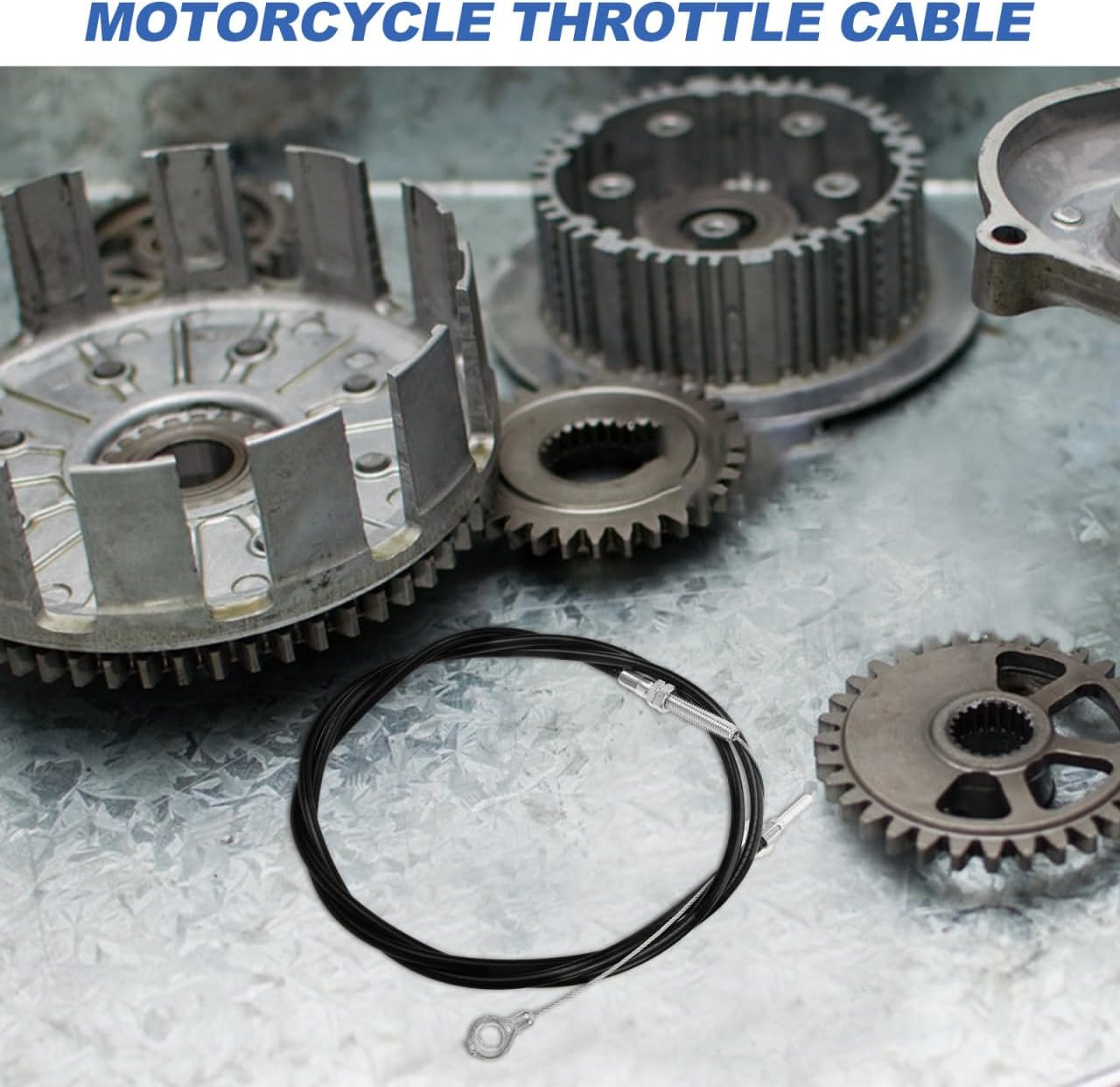 Motorcycle Throttle Cable - Metal Go Kart Cable Accelerator Motorcycle Accessories Throttle Line Wire Replacement for Bike Trailer Truck Mower image number 4