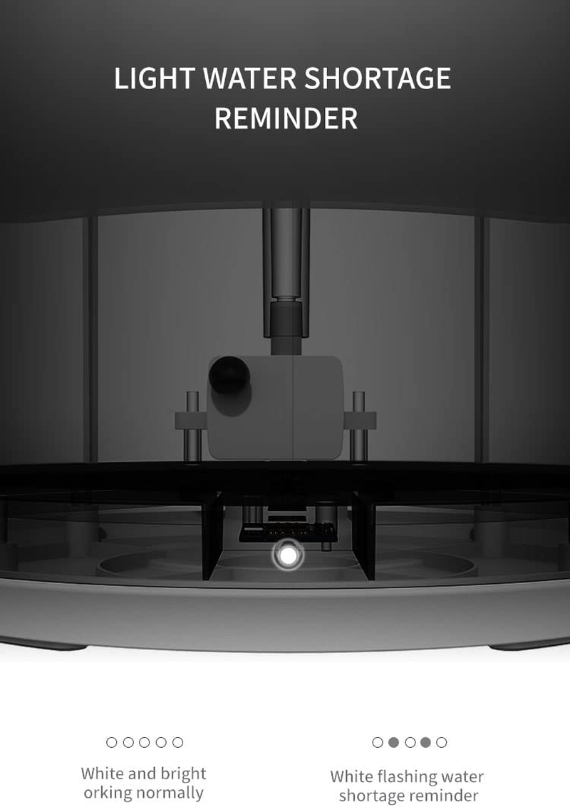 Petree Cat Water Fountain, Pet Water Fountain with USB, Dog Cat Water Fountain Dispenser, Drinking Fountains for Cats and Small Dogs, Anti-Dry Protection, Pink image number 3