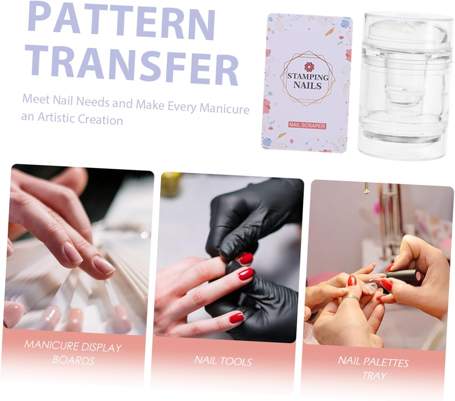 2Pcs Silicone Nail Stamping Tool Nail Stamping Plates for Manicure Art DIY Home Salon Use image number 3