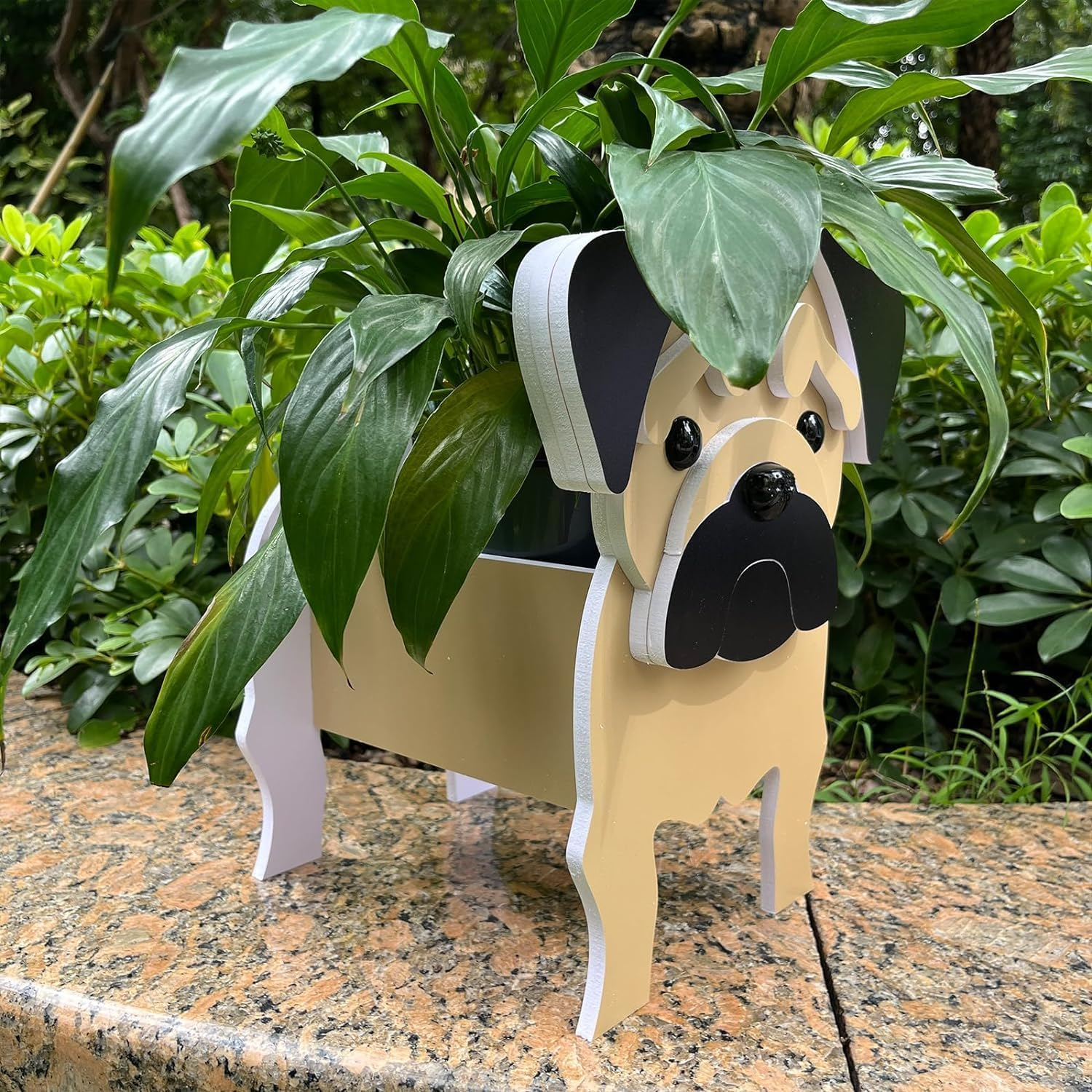 Bamboo'S Grocery Lokii Meat Color Pug Dog Planter, Cute Dog Plant Pot, Animal Shape Plant Containers, for Outdoor Indoor and Garden Decoration Plants