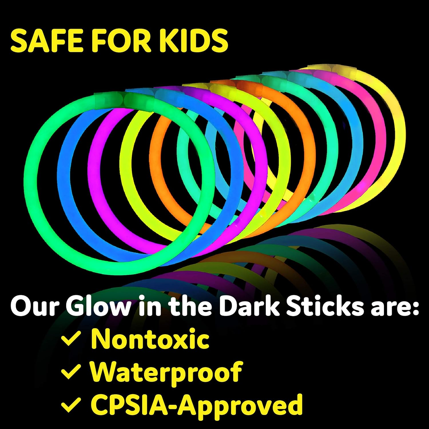 Partysticks 200 Count Glowsticks Glow Light Stick Bracelets Mixed Colours Wholesale Pack (2 Tubes of 100), 20Cm L image number 1