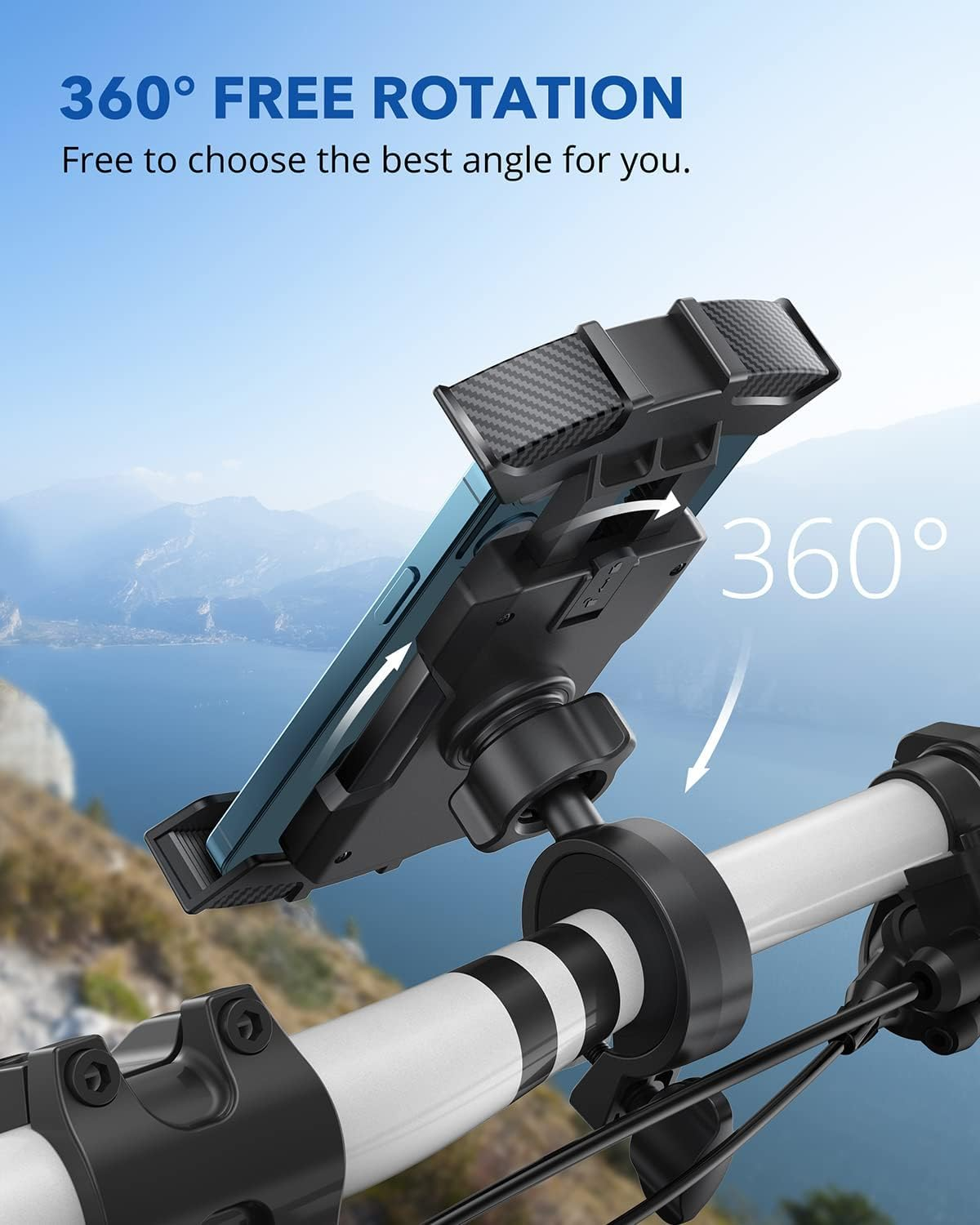 Ecomoonbyter Universal Bike Phone Holder, Adjustable Cell Phone Mount for 4.7-6.8" Phones, Compatible with Iphone/Galaxy/Pixel and More image number 6