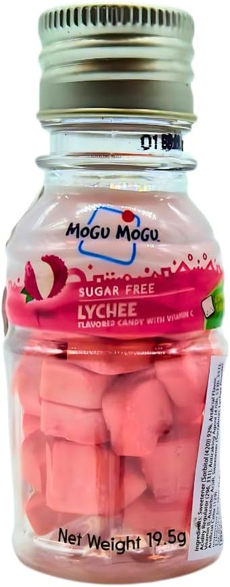 Mogu Mogu Sugar Free Flavoured Lychee Candy | Refreshing Asian Fruit Sweets with Tropical Taste | Healthy Sugar-Free Hard Candy for On-The-Go Snacking | Fruity Treat for All Ages | 19.5G | 12 Pack image number 1