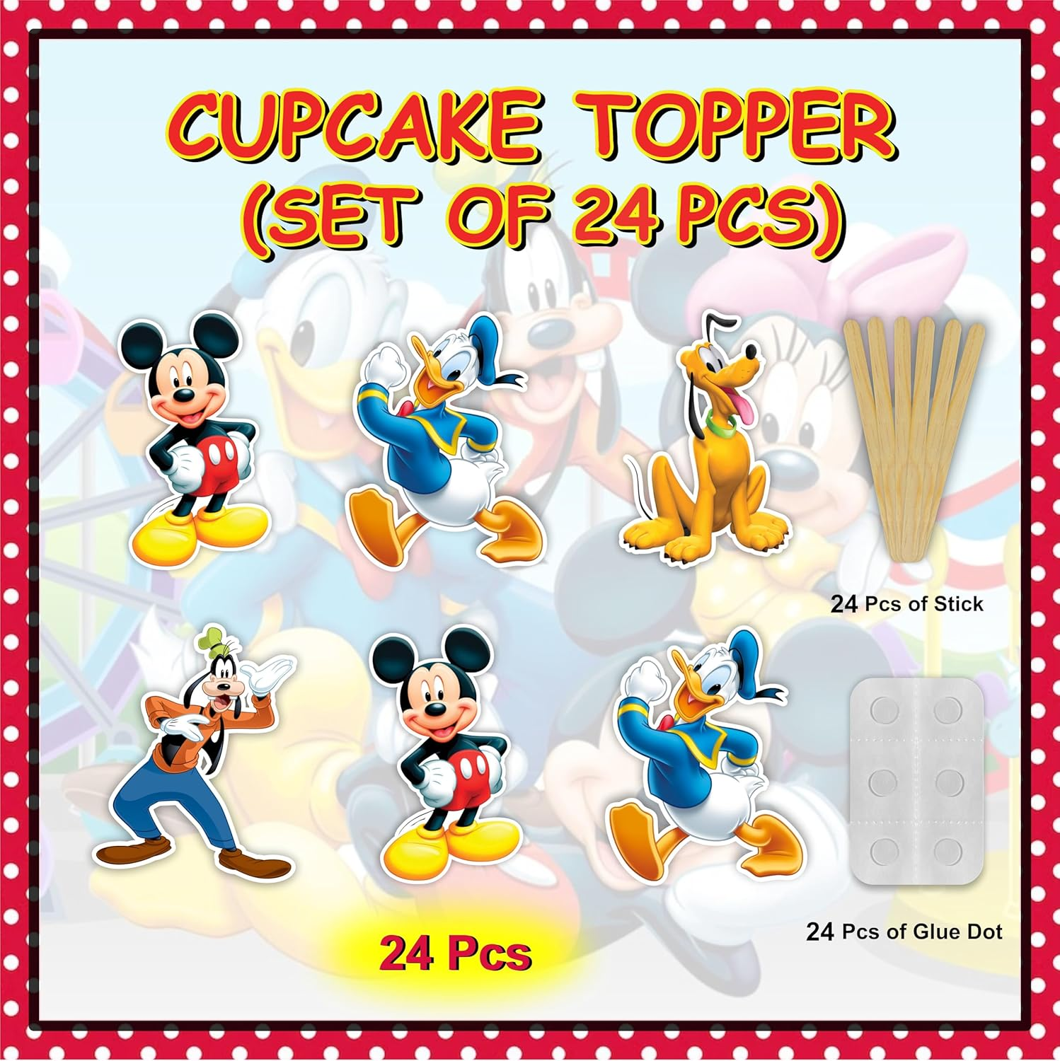 Mcky Muse Cupcake Toppers &ndash; Fun & Colorful Decorations | Perfect for Mcky Muse-Themed Birthdays, Parties & Celebrations image number 6