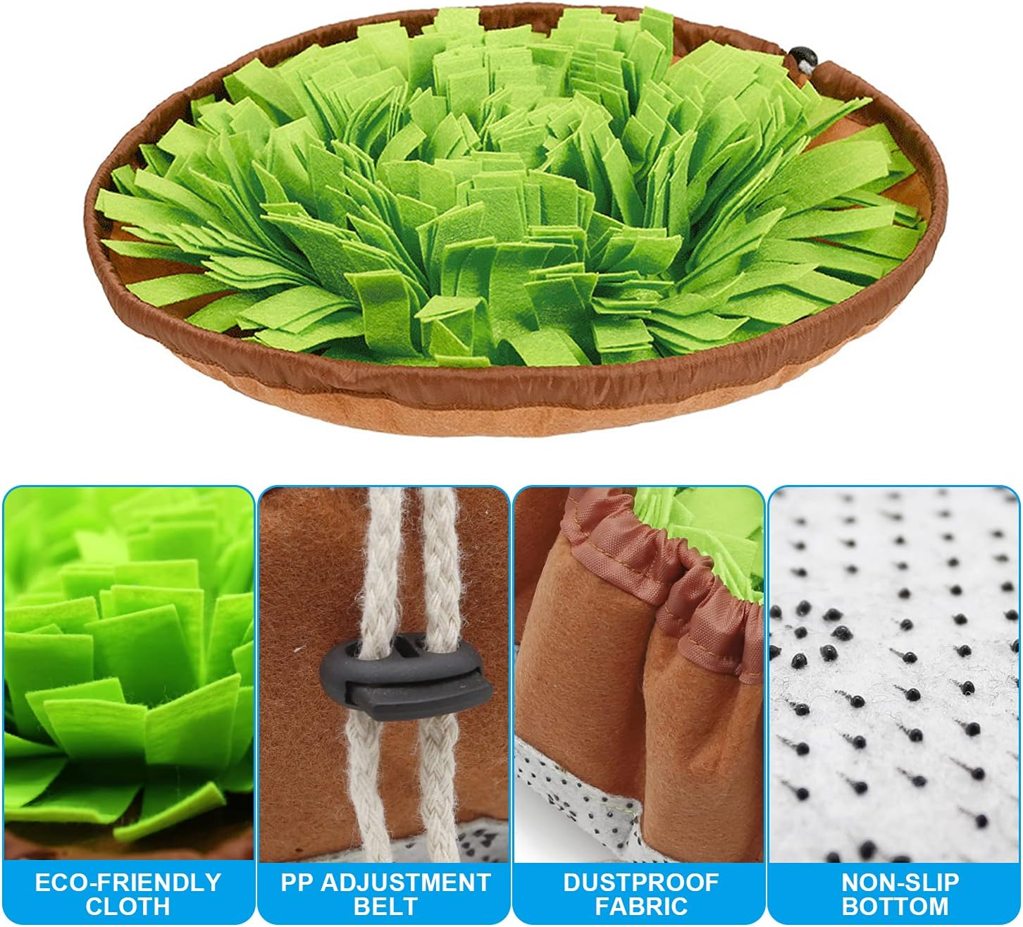 Snuffle Mat for Dogs Dog Snuffle Mat Food Sniffing Feeding Mat, Pet Snuffle Mat Puppy Training Mat Interactive Game Puzzle Toys for Boredom and Stress Relief, Slow Feeding image number 2