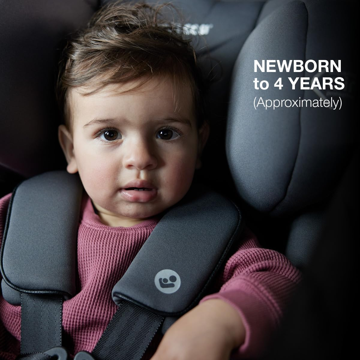 Maxi-Cosi Nova LX Convertible Car Seat -Onyx- Newborn to 4 Years, Extended Rearward Facing to 30 Months, Air Protect Technology, Wicking Fabric, ISOFIX Compatible, Plush Newborn Insert