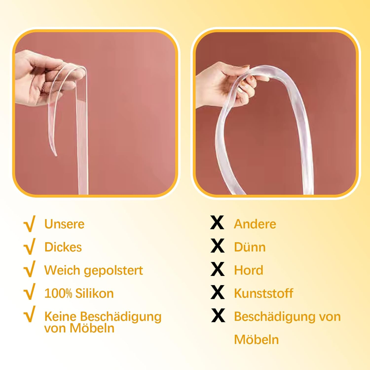 5 Metres Baby Edge Protection, Self-Adhesive Corner Protection Bands, Widening Soft Table Edge Protector for Fridge, Sink, Table, Cabinet, Bed, Glass Table Furniture (Transparent) image number 4