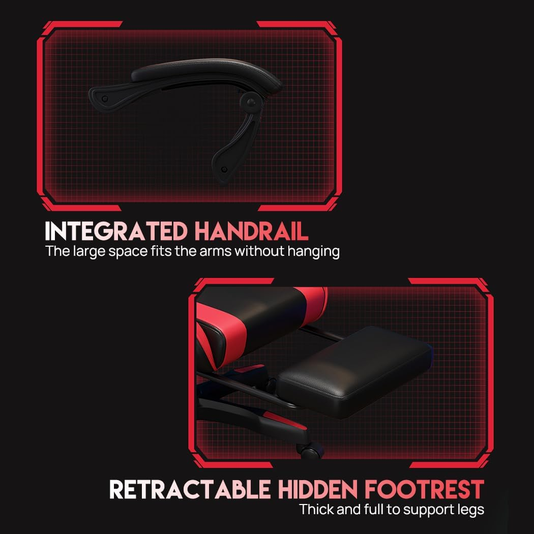 Gaming Chair,With Head Cushion,Height Adjustable,Pu Leather Racing-Style Executive Seat,Reclining Capability,Suitable for Office Chair (Pink and White with Head Cushion) image number 6