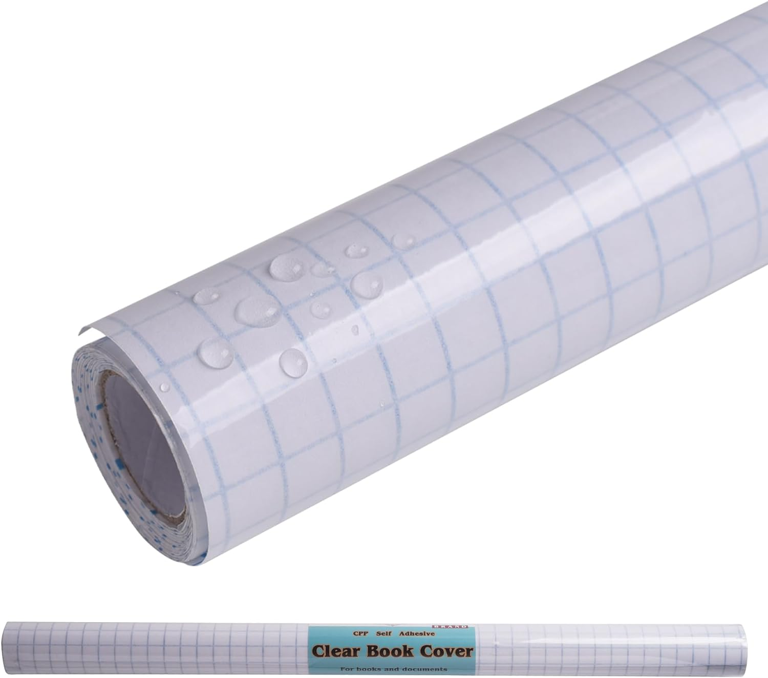 Lparkin 45 X 150 Cm （17.7In X 4.9Ft） Clear Book Cover Self Adhesive, Tear & Water Resistant Plastic Cover for Books and Documents Clear Roll, Easy Peel Liner Transparent Book Cover Film image number 2