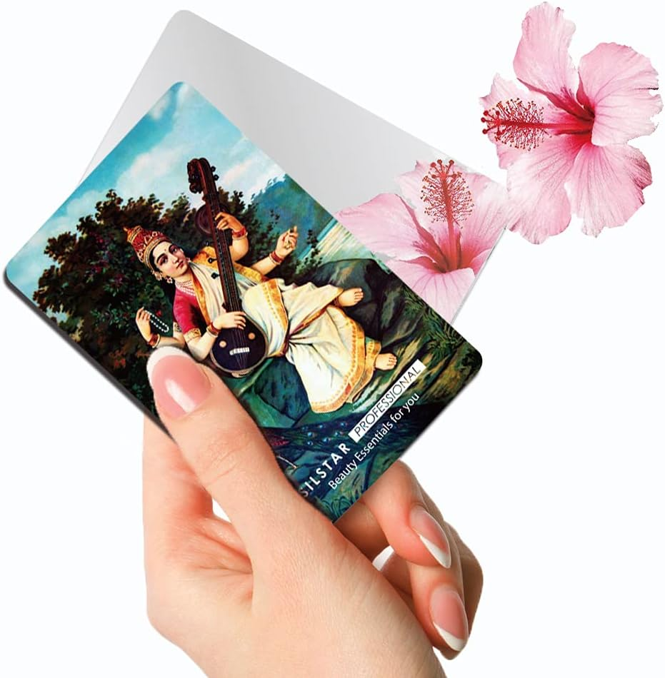 SILSTAR PROFESSIONAL Compact Card Mirror, Unbreakable Acrylic Makeup Mirror, Vanity Mirror Small for Wallet Case, Travel Purse, Handheld Compact Pocket Mirror_Raja Ravi Varma_Saraswati 144 image number 4