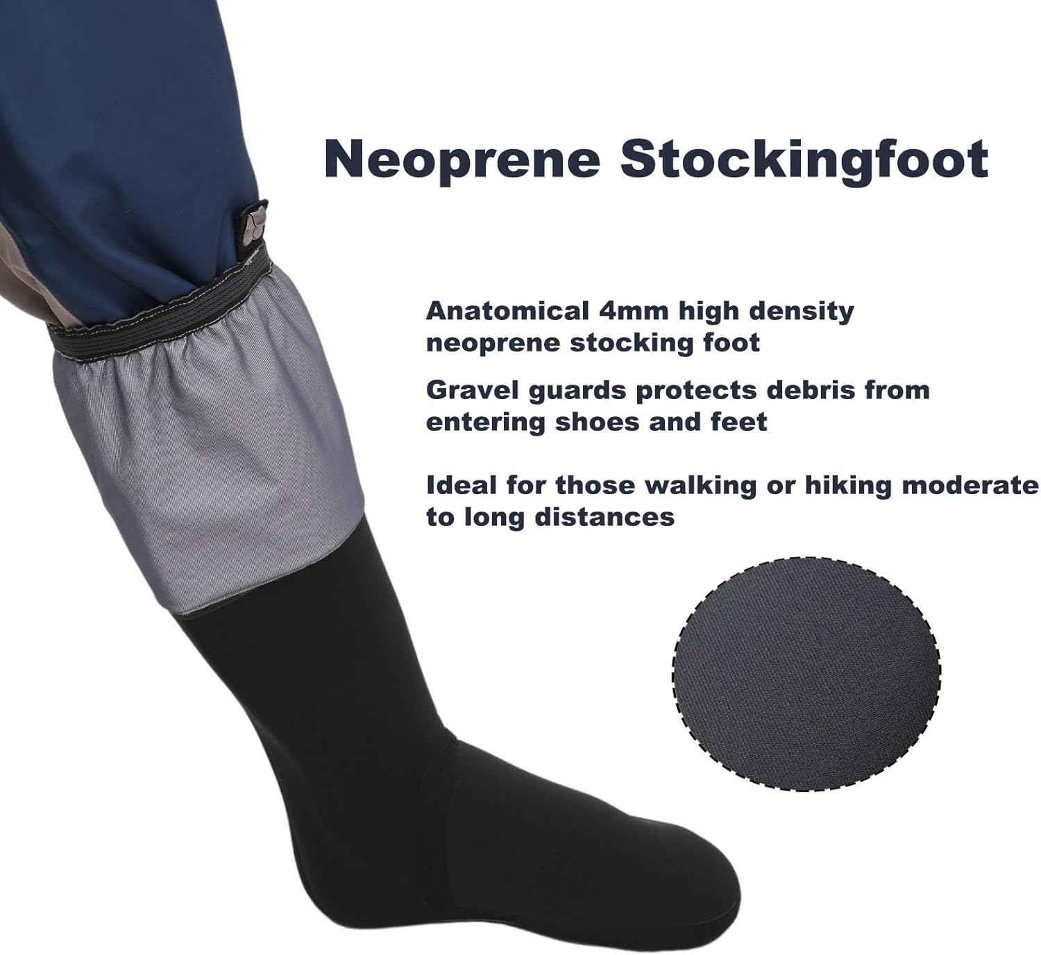 Raprance Breathable Stockingfoot Waist High Fishing Wading Pants Waders image number 6