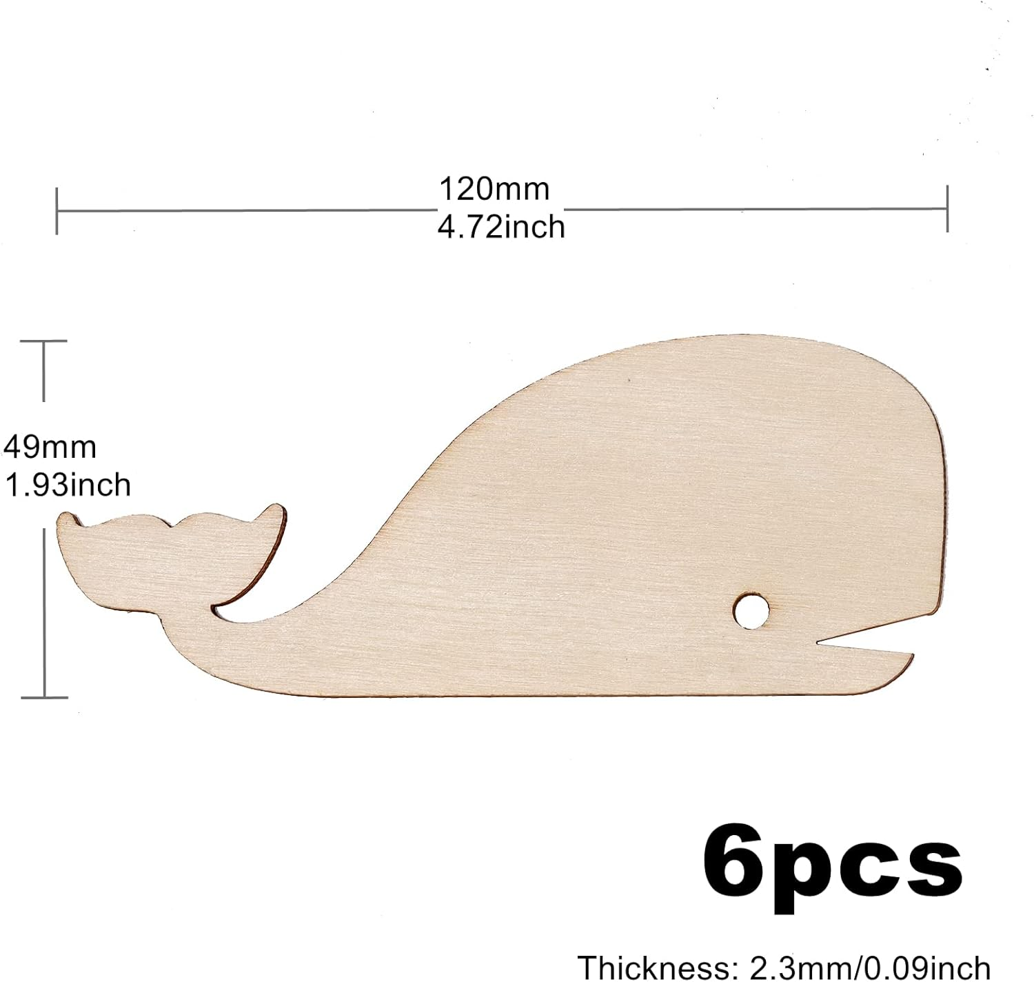 24Pcs Sea Animal Wooden Craft Decorations for DIY Gift Tags, Hand Coloring Kids, Holiday Party, Create Hanging Ornaments image number 2