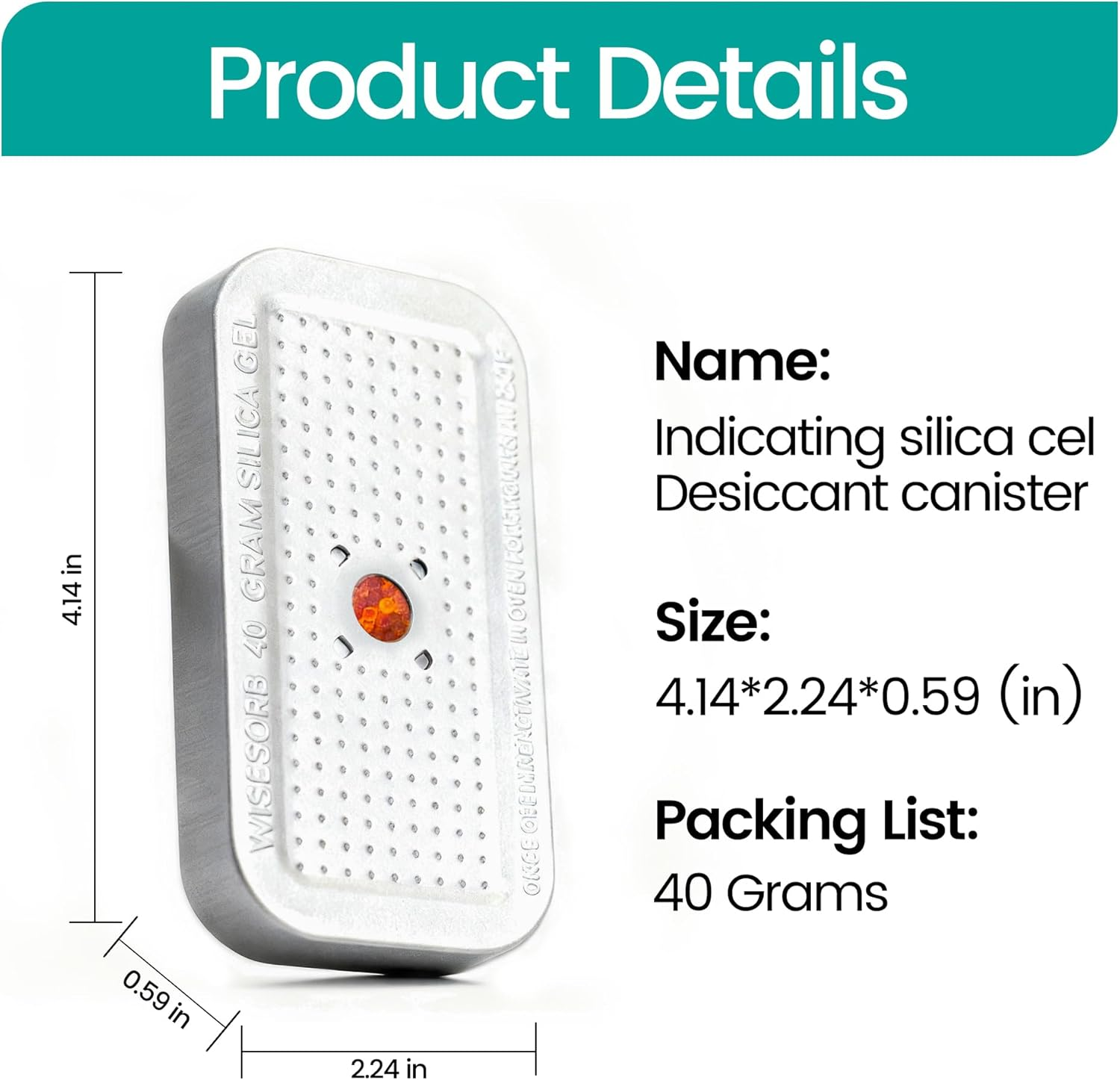 Wisesorb 5 Packs 40G Indicating Silica Gel Dehumidifier Desiccant Tin Canister, Wisetin Orange to Green Color Changing, SG-40 No Cobalt (II) Chloride-Reusable (Pack of 5) image number 5