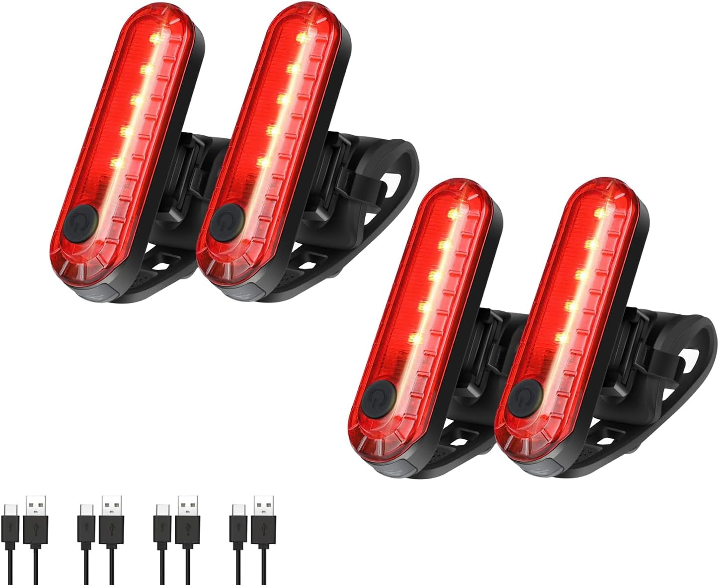 Bike Tail Light, Bicycle Rear Lights USB-C Rechargeable LED Cycling Safety Flashlight with 4 Light Mode for Road Mountain Night Riding & Adults Men Women