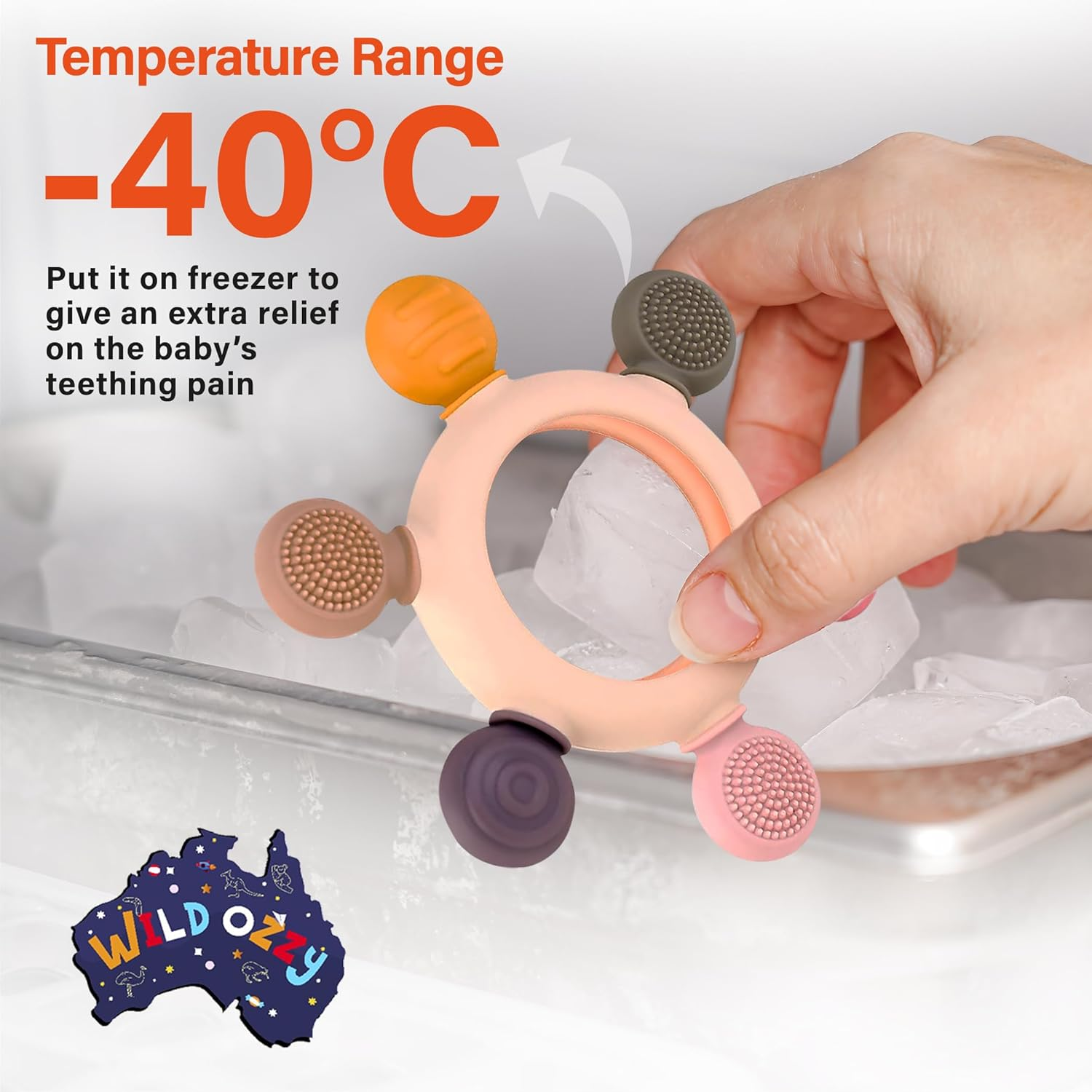 Baby & Toddler Teething Toys- Colorful Baby Teether Food Grade Silicone BPA Free Freezable Teether for Babies- Portable, Easy to Clean Chew Toy for 0-12 Months image number 2