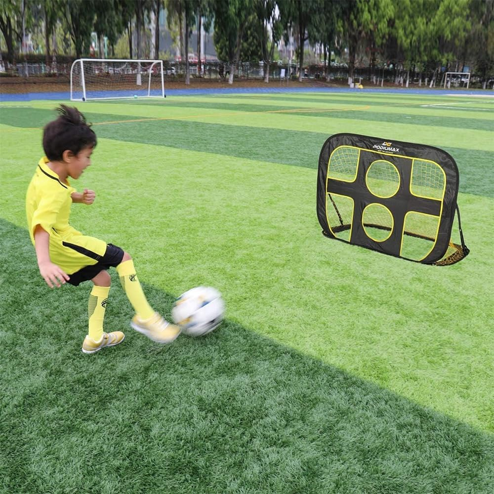 Soccer Goal, Target Net for Football, 2 Pockets Practice Sports Nets Soccer Portable Softball Training Aid Netting Target Rebounder Screen Backyard Outdoor Camping Equipment with Carry Bag image number 2
