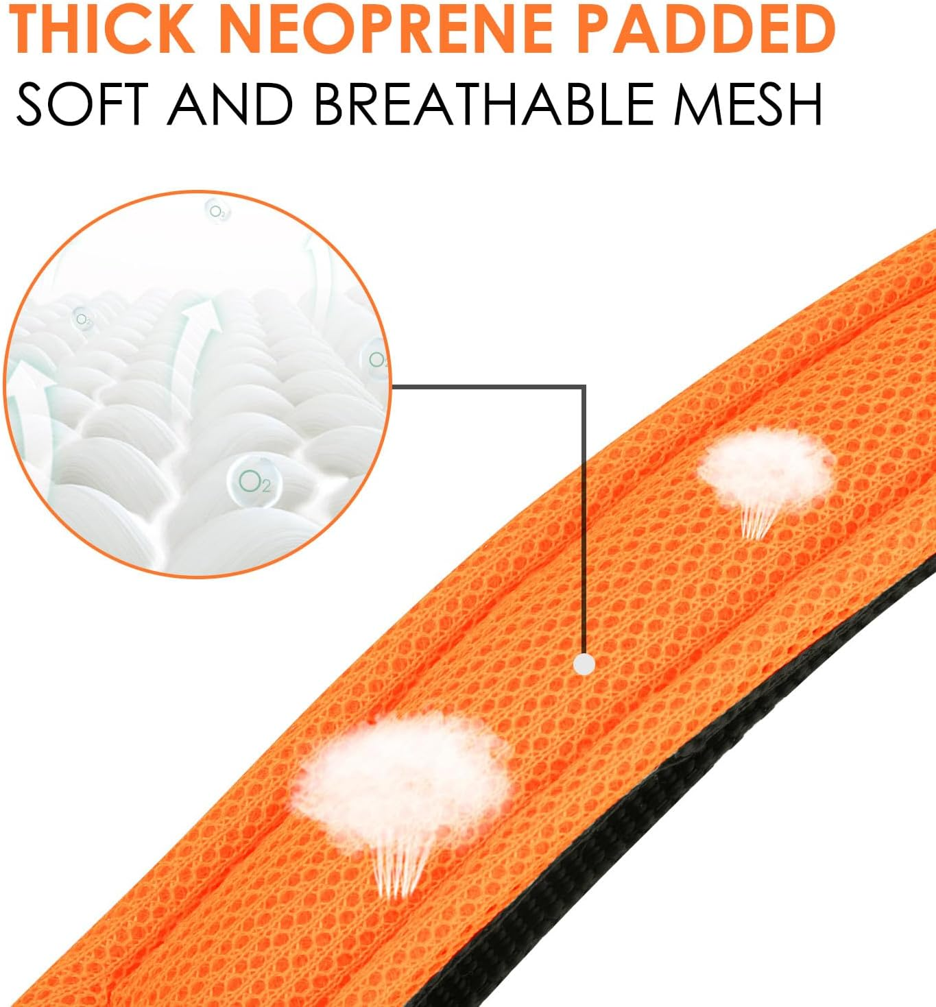 AUTOWT Reflective Dog Collar, Soft Neoprene Padded Breathable Nylon Pet Collar, Adjustable Classic Puppy Collars with Safety Locking Buckle for Small Medium Dogs Walking (Orange, S) image number 3