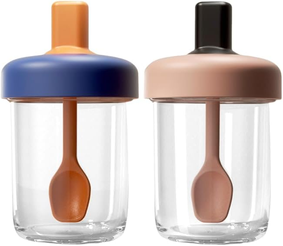 2 Pack Overnight Oats Containers with Lids and Spoons, 13.5 Oz Breakfast Yogurt Cup to Go, for Milk, Cereal, Oatmeal (Pink+Pink)