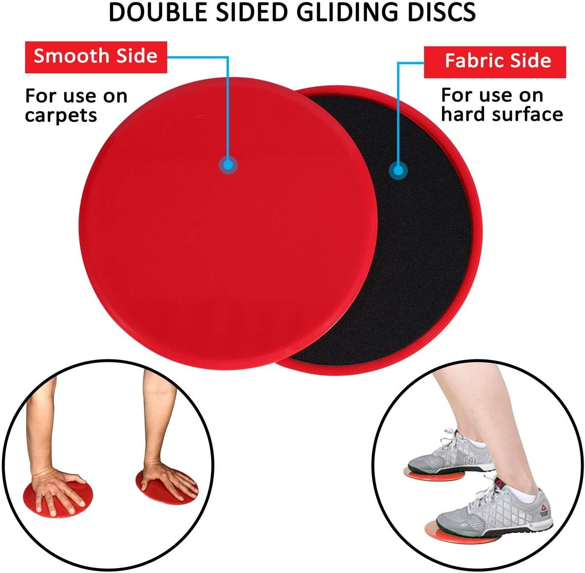 Resistance Exercise Booty Bands & Core Gliders & Jump Rope Set, Ab Floor Slider Discs W/ Double Side, Fitness Hip Circle Bands, Speed Jump Rope Crossfit for Men and Women Gift, Full Body Workout Fitness Exercise image number 2