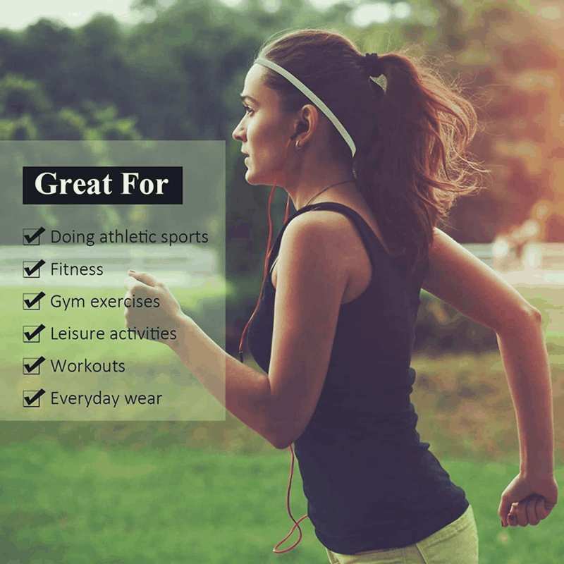 5 Pcs Lightweight Sports Elastic Headband, MH MOIHSING Non-Slip Thin Silicone Sweat Band, Newest Fitness Fashion Color Yoga Head Band Hair Accessories for Men Women Girls Teenagers for Working Out image number 2