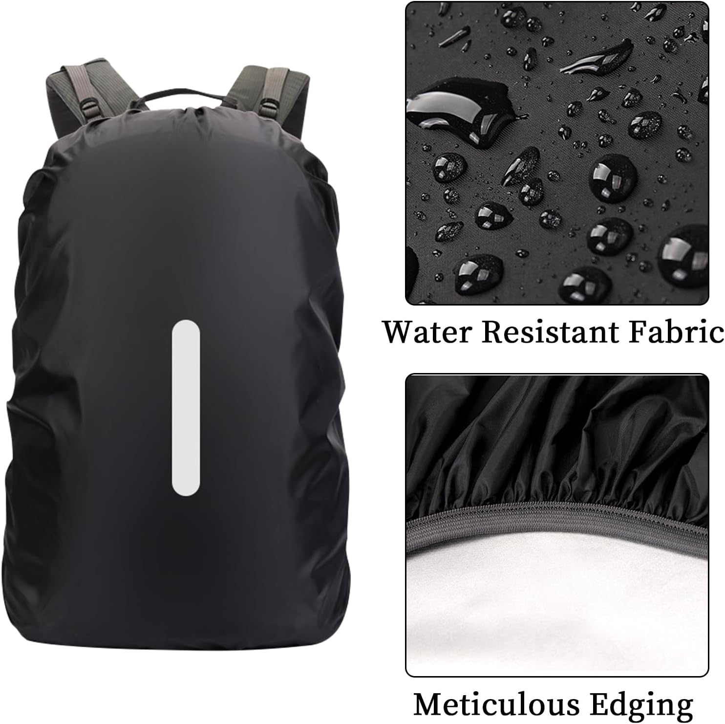 Waterproof Backpack Rain Cover, Ultralight Rucksack Rain Cover with Reflective Strip & Anti-Slip Cross Buckle Straps & Storage Pouch for Hiking Camping Outdoor Traveling image number 3