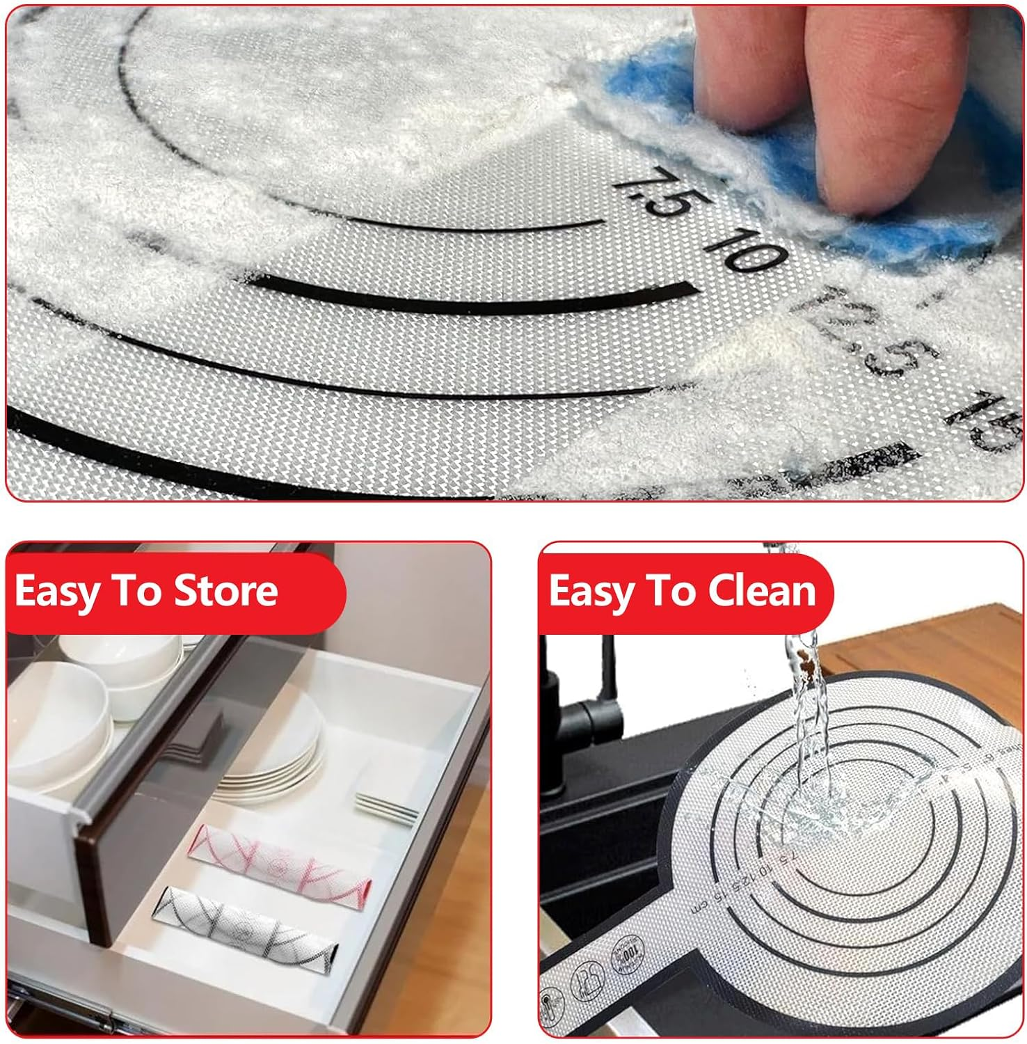 Silicone Bread Sling for Dutch Oven, 2 PCS Non-Stick & Easy Clean Reusable Silicone Bread Baking Mats with Long Handles, Easy to Transfer Sourdough Bread