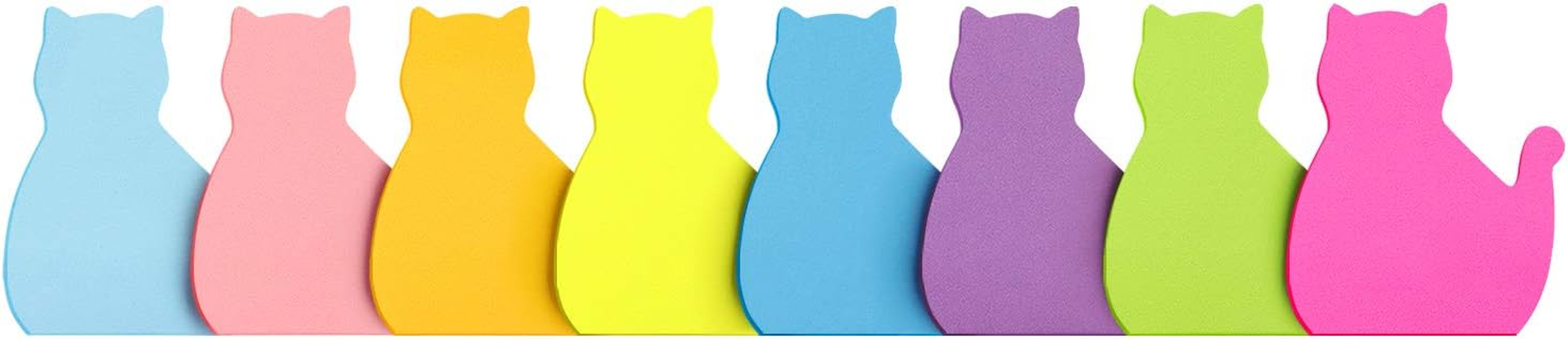 SIMONA Cat Shape Sticky Notes 8 Color Bright Colorful Sticky Pad 75 Sheets/Pad Self-Sticky Note Pads (8 Pads)