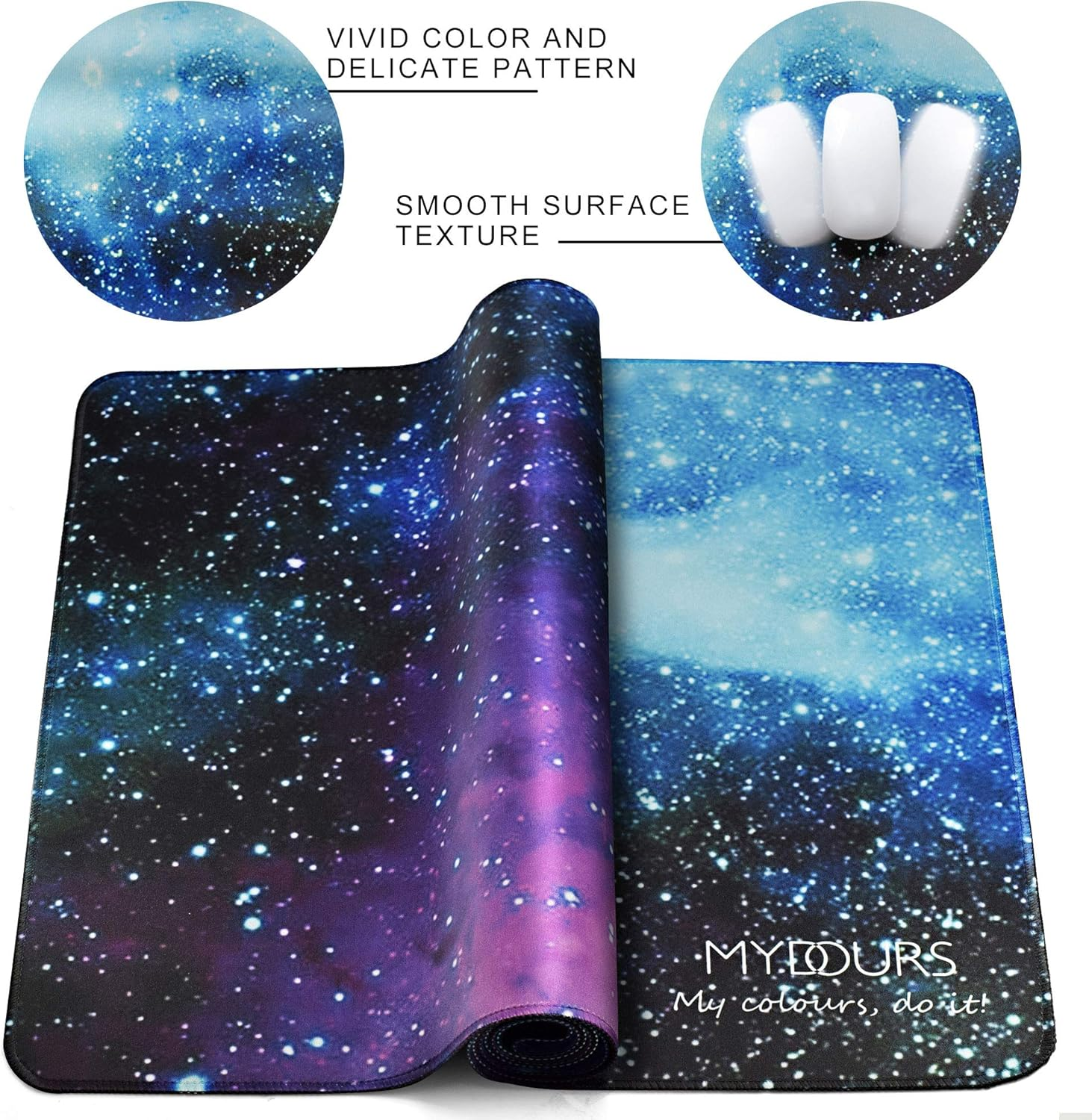 Mydours XXL Gaming Mouse Pad 120 X 40Cm, Extra Large Mouse Pad with Fabric & Non-Slip Rubber, Desk Pad for PC Gaming & Office Workspace, Desk Pad for Keyboard & Computer Accessories (Universe) image number 3