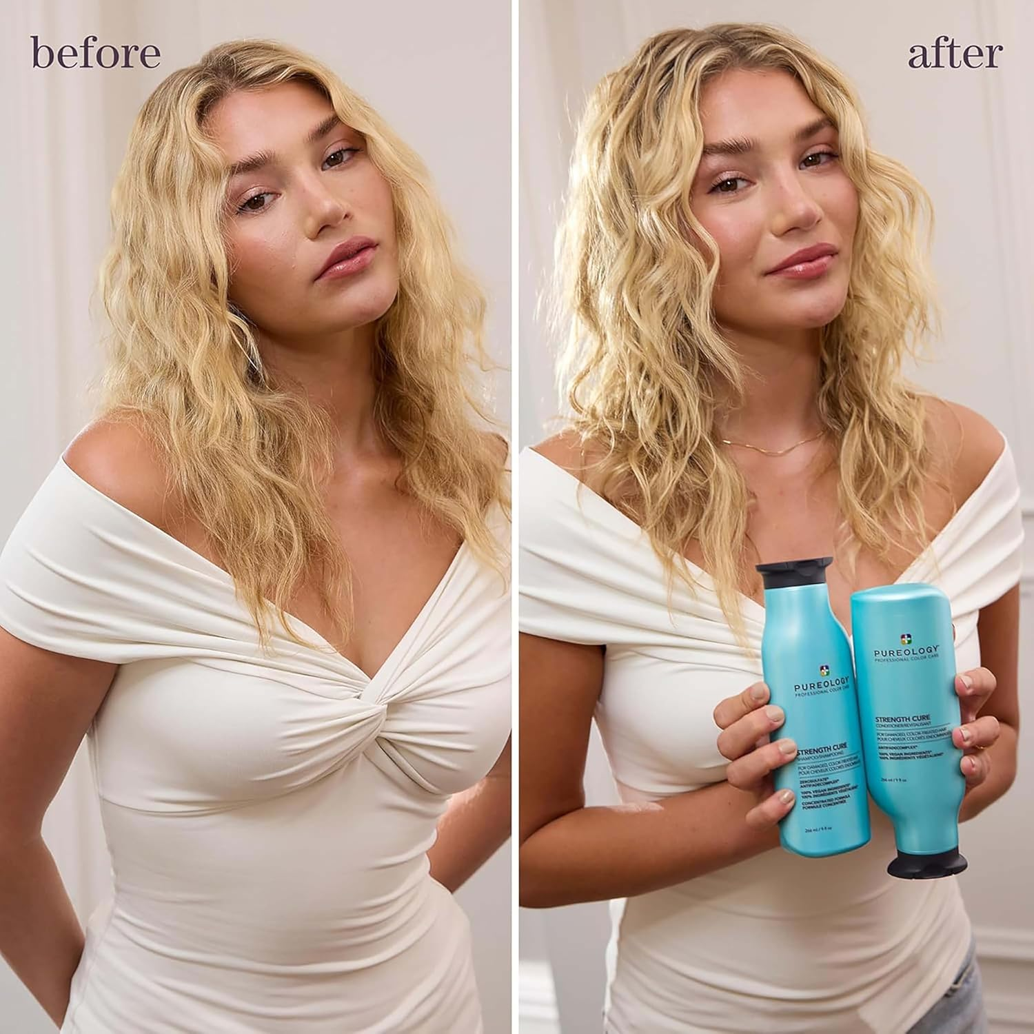 Pureology Strength Cure Conditioner | for Damaged, Color-Treated Hair | Softens & Strengthens Hair | Sulfate Free | Vegan | 266Ml