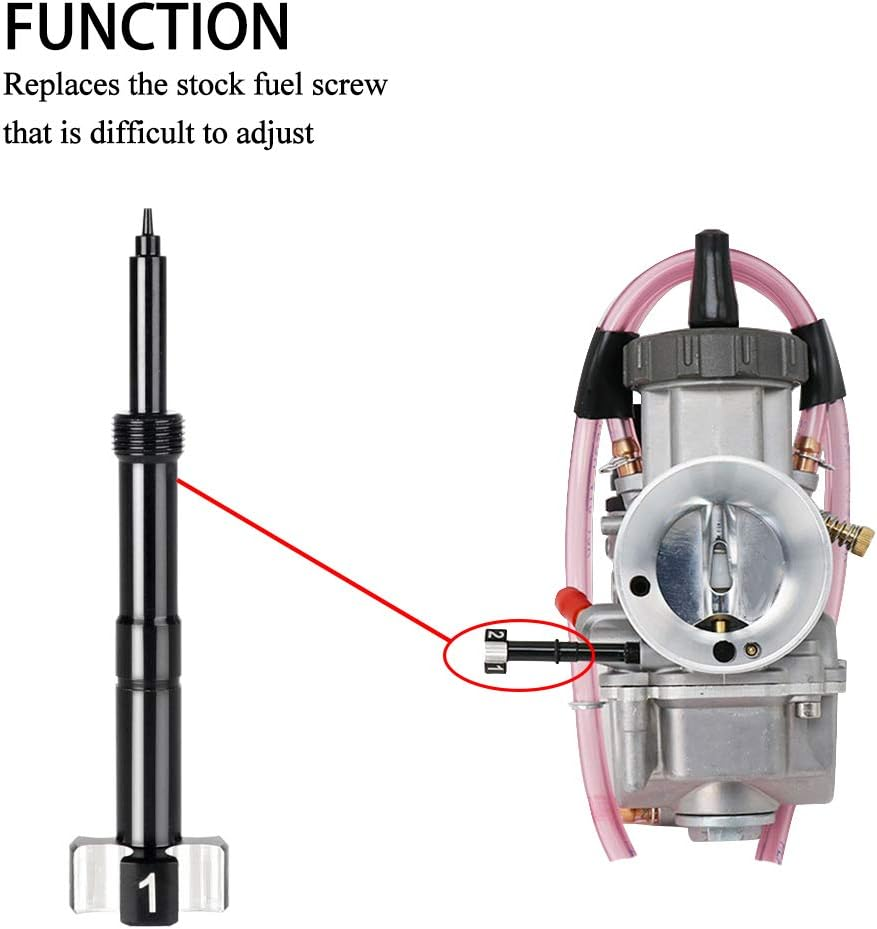 Air Fuel Mixture Screw CNC Adjust Carb FCR Air Screw Compatible with KEIHIN Carburetor Four-Strokes FCR Carbs Motorcross Motorcycle(Black) - Blue image number 6