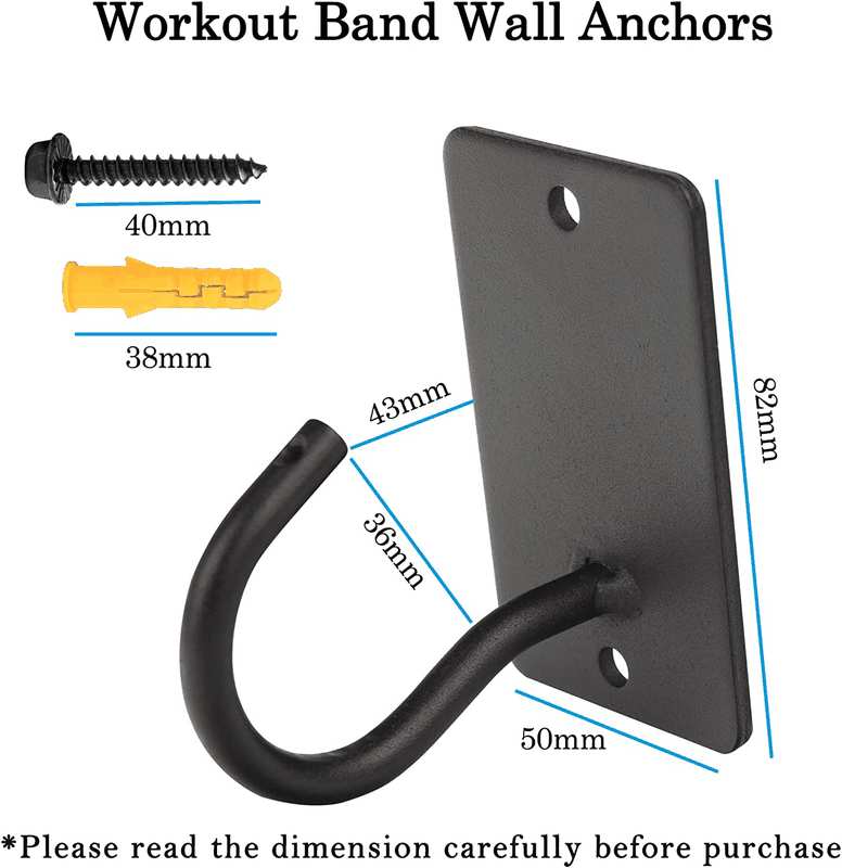 5Pack Wall Anchors for Workout & Resistance Band, Heavy Duty Gym Storage Rack for Exercise Training & Stretching image number 1