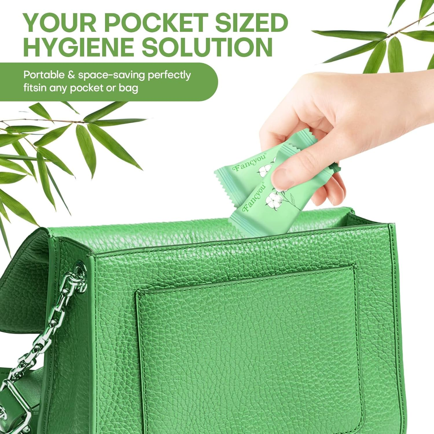 Disposable Towel Tablets 30X23Cm 50 Pcs Individually Wrapped Compressed Facial Tablets Portable Extendable Washcloth Cleasning Towelettes for Personal Beauty (Green) image number 4