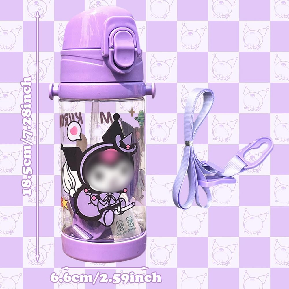 Kumi Children'S Water Bottle, 450 Ml, Kumi Sports Water Bottle with Straws, Leak-Proof Sports Bottle, Sports Drink Bottle for Nursery, School, Camping, Travel image number 2