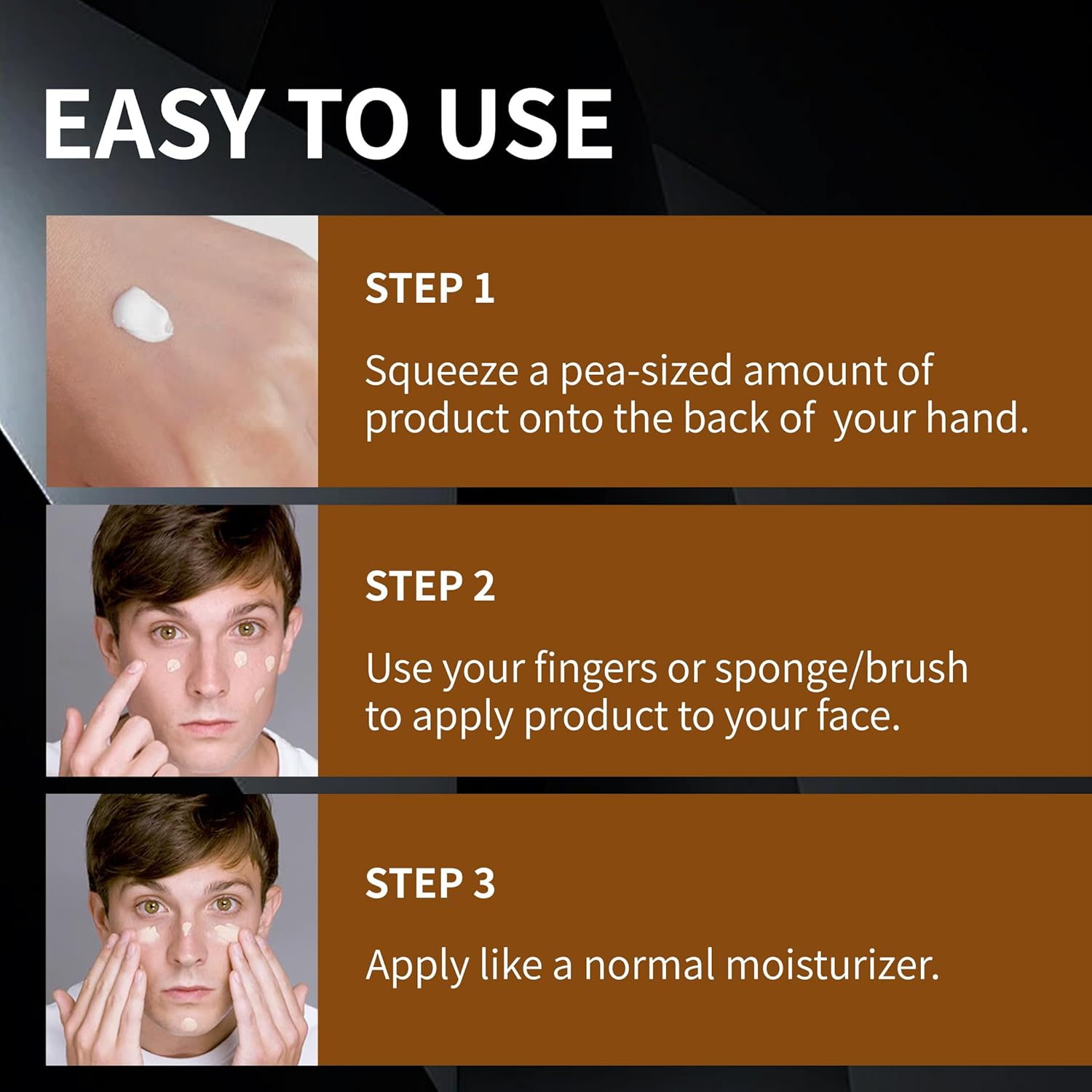 Men'S Foundation,Hydrating Non-Greasy Tinted Moisturizer for Men, Long Lasting Matte Concealer Full Coverage Men BB Cream CC Cream Foundation for All Skin Types, 30G/1.05 Oz (Medium Color, M) image number 5