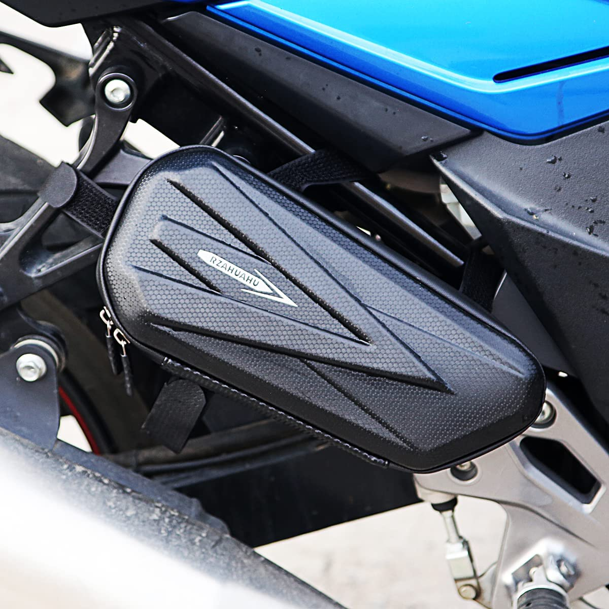 Motorcycle Tail Bag Saddle Bag Bike Waterproof Frame Bag EVA Hard Shell Side Hanging Bag Seat Tube Accessories Storage Packge 2Pcs image number 5