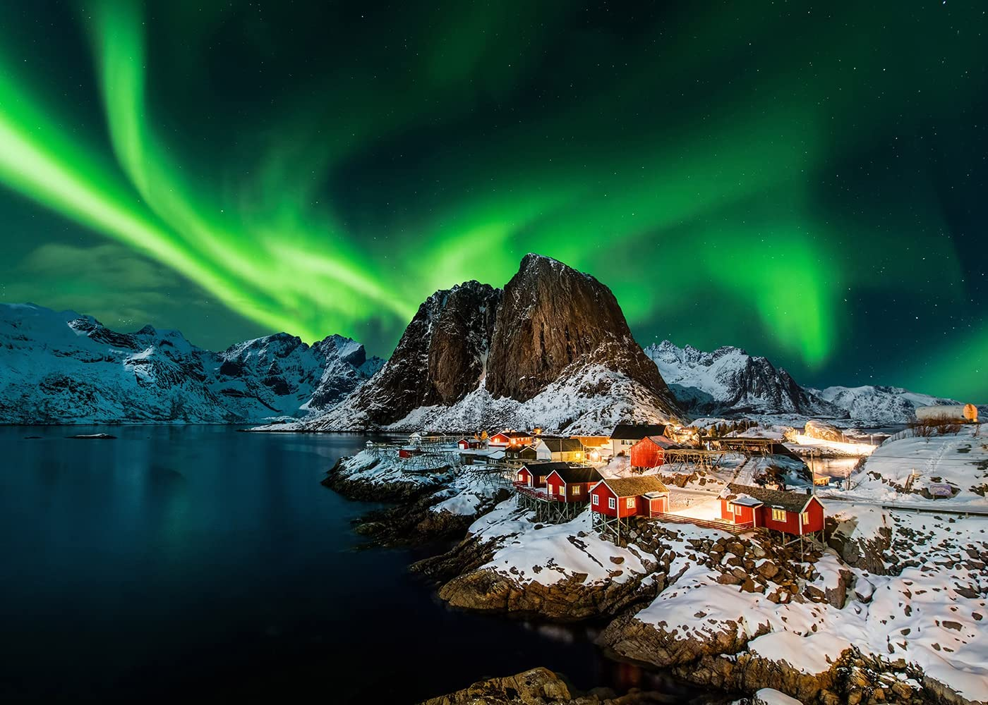 HUADADA Jigsaw Puzzles for Adults 1000 Pieces, Puzzles for Adults 1000 Piece, Challenging Game Toys, Impossible Puzzle, Family Decoration Puzzle - Northern Lights in Norway image number 1