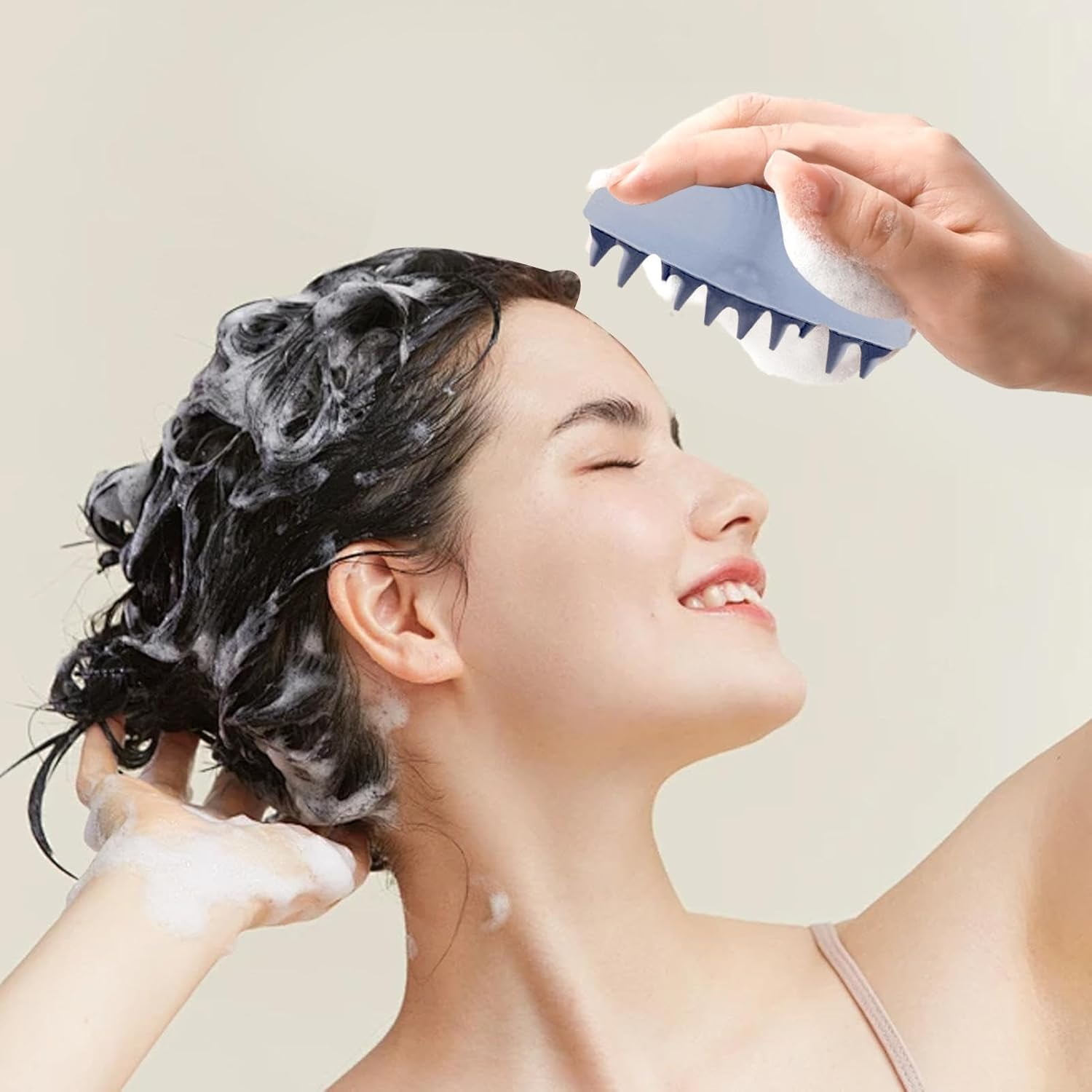 Shampoo Brush - Silicone Hair Scrubber - Shell Shaped Massage Comb, Comfortable Shower Hair Brush, Hair Scalp Scrubber, Hair Care Tools for Women Men Kids image number 6