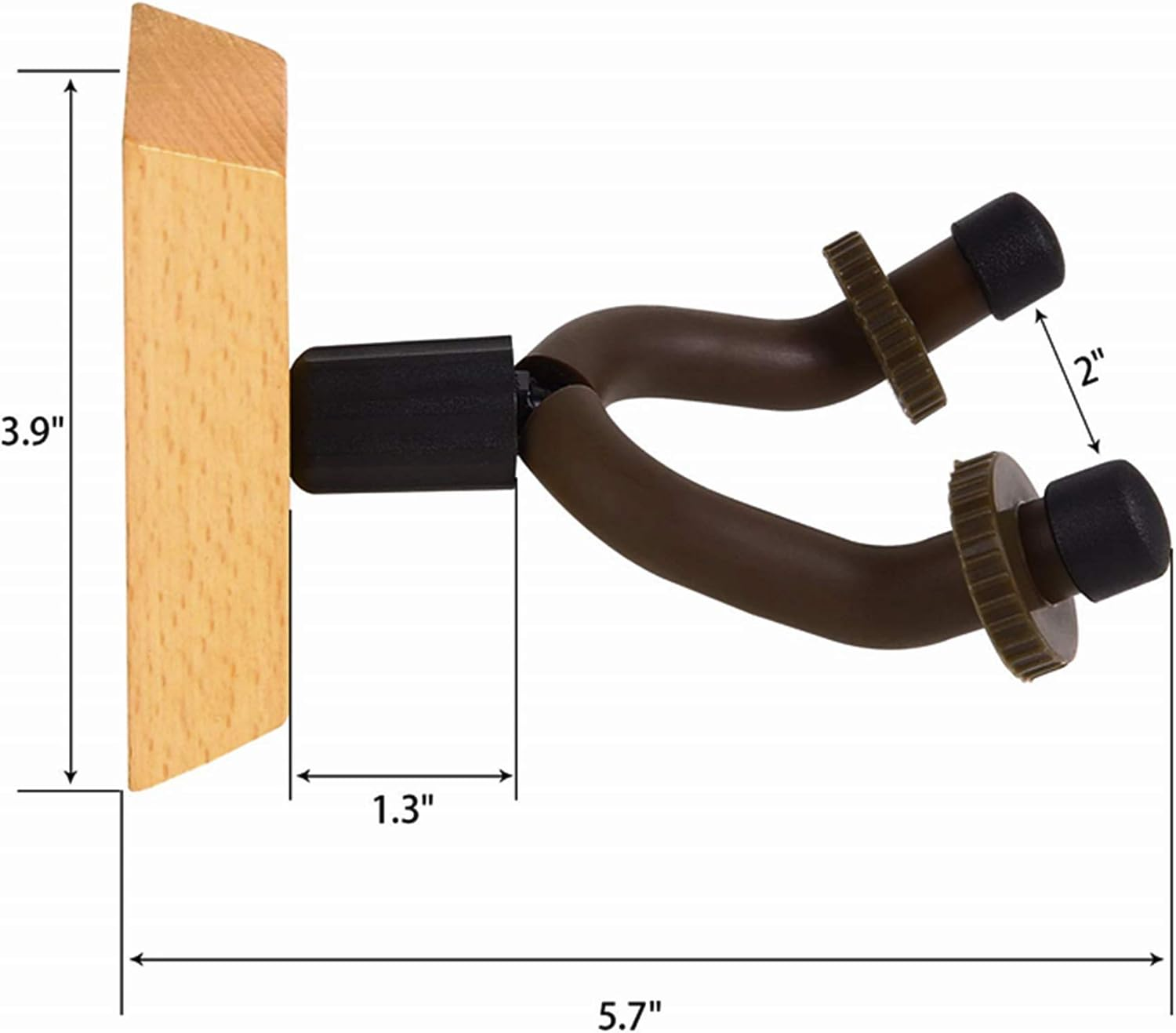 Guitar Wall Mount 6 Pack, Hardwood Guitar Hanger Wall Hook Holder Stand Display with Screws - Easy to Install - Fits All Size Guitars, Bass, Mandolin, Banjo, Ukulele image number 1