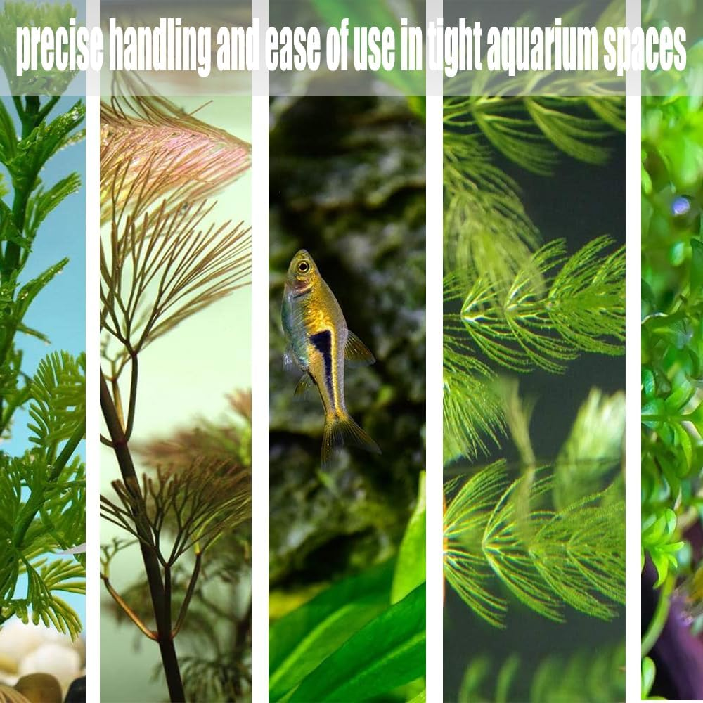 Stainless Steel Aquarium Scissors for Plant Trimming, Water Grass & Landscape Maintenance - Wave Design Fish Tank Tools, Easy to Use Mirror Finish Aquarium Plant Tool image number 3