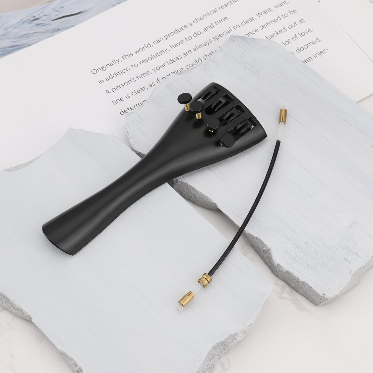 Create Idea 4/4 & 3/4 Violin Aluminum Alloy Tailpiece with 4 Fine Tuners, Black