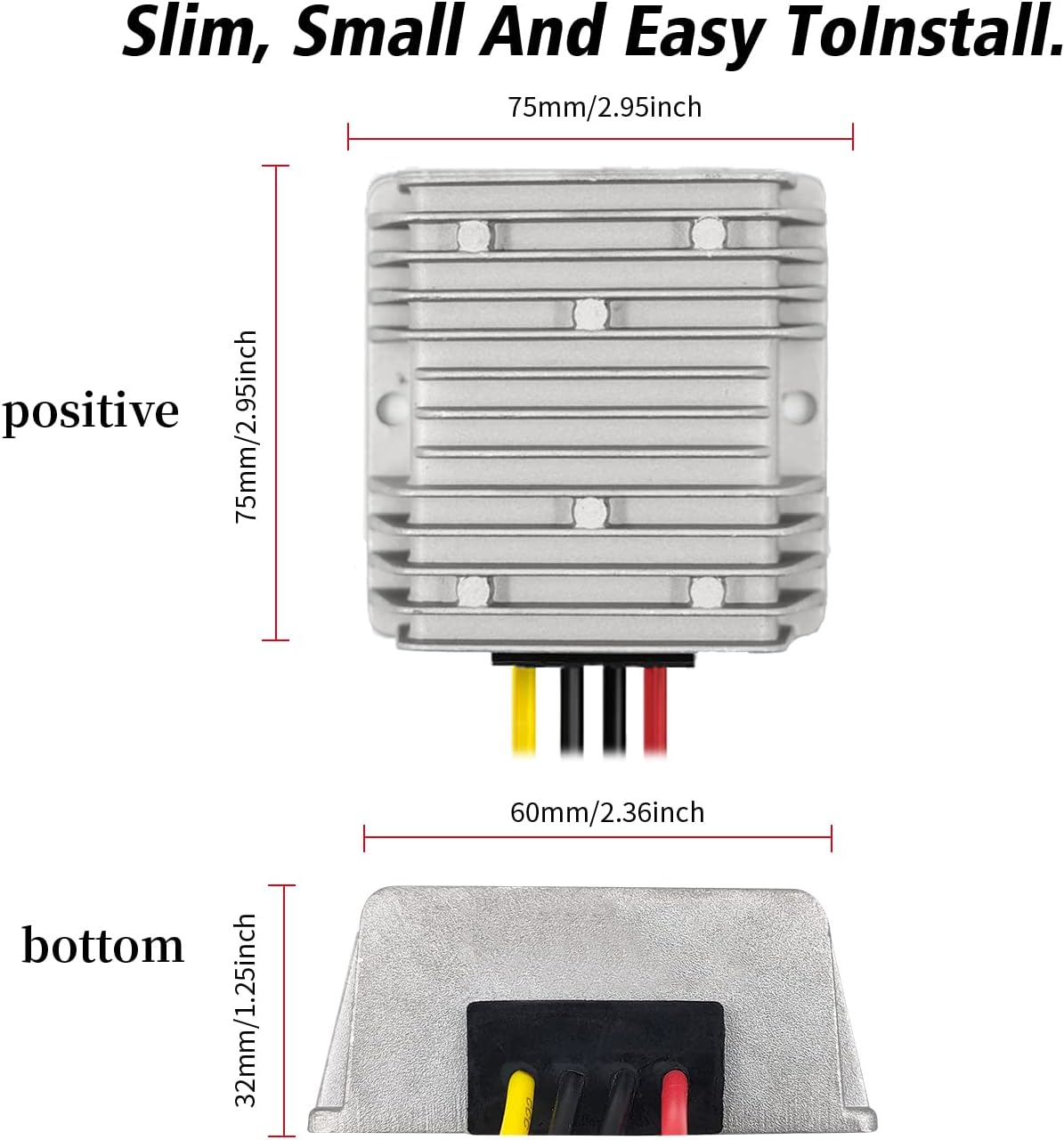 Car DC 12V 4A Voltage Stabilizer Surge Protector Power Supply Regulator for Auto Truck Vehicle Boat Solar System Etc.(Dc10-36V Input, DC12V Output) ｡ｭ image number 3
