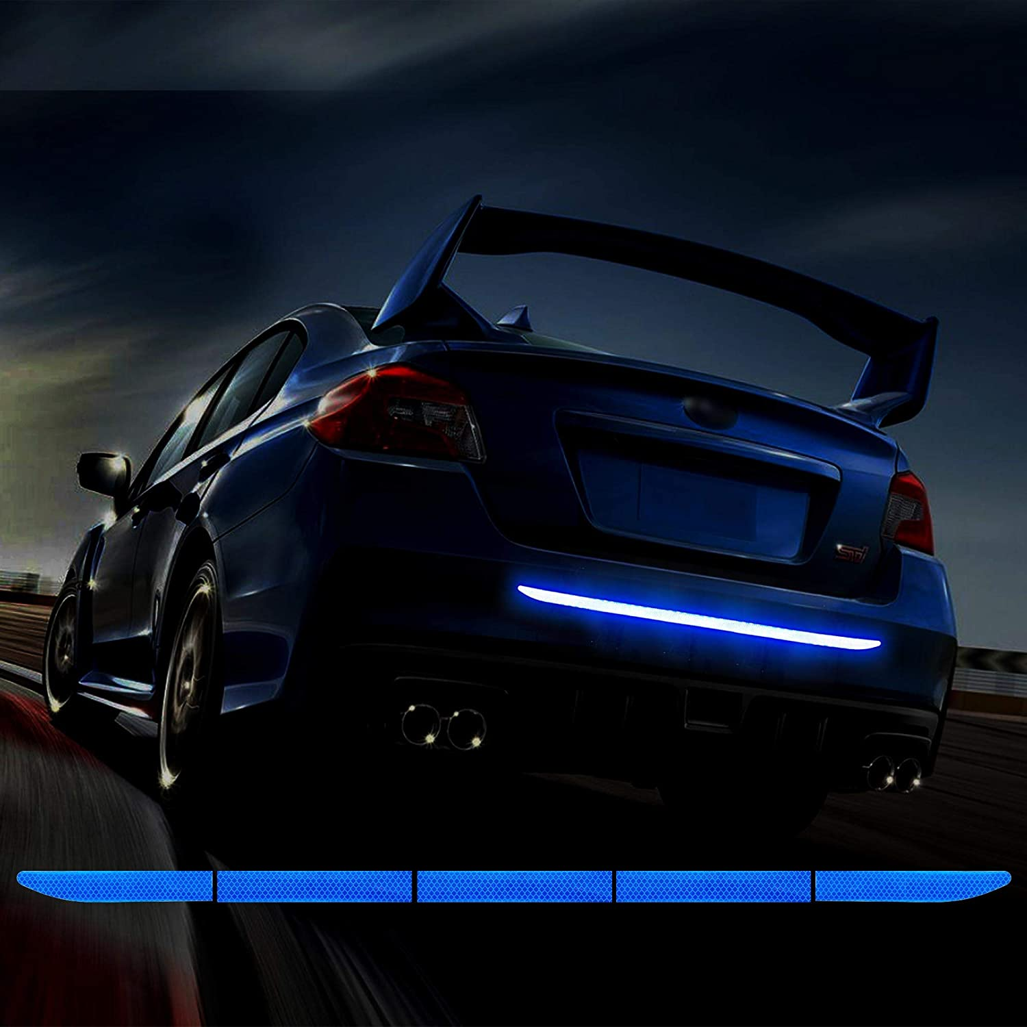 TOMALL 35.2'' Strong Reflective Stripe Stickers High-Intensity Night Visibility Reflective Decal Universal Safety Warning Diamond Grade Waterproof Self Adhesive for Car Trunk (Red)