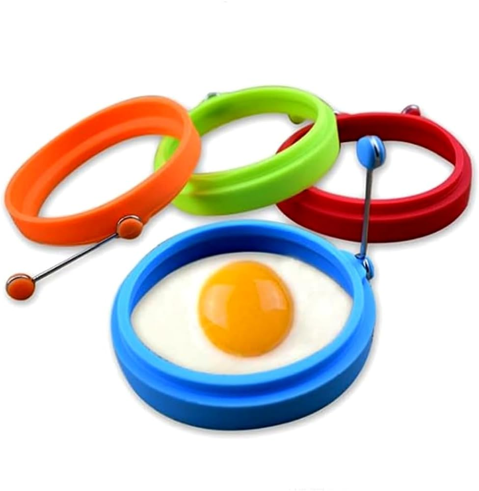 4 Pack Egg Cooking Rings Egg Mcmuffin Ring,Food Grade Silicone Rings - Perfect Non-Stick Fried Pancake Cooking Molds,4 Inch/10 Cm Diameter Heat-Resistant Kitchen Tools image number 1