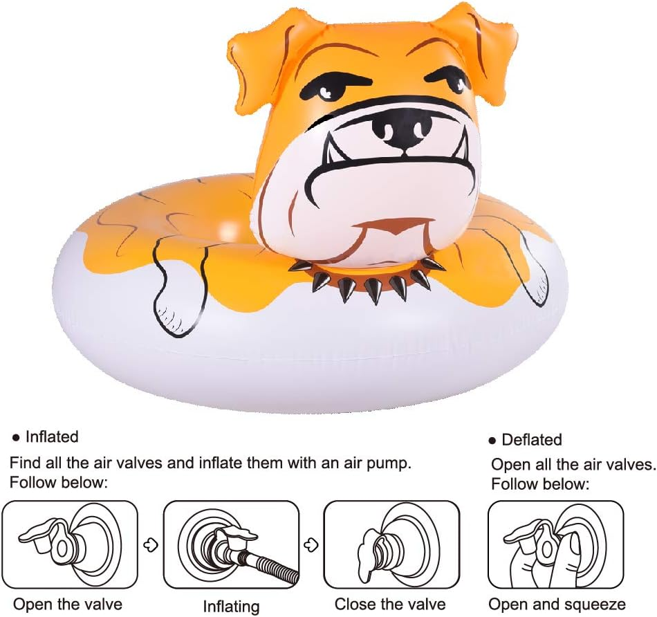 Bulldog Float, 53 Inches Giant Inflatable Pool Float Tube for Party, Summer Fun Pool Toys for Adults and Kids image number 4
