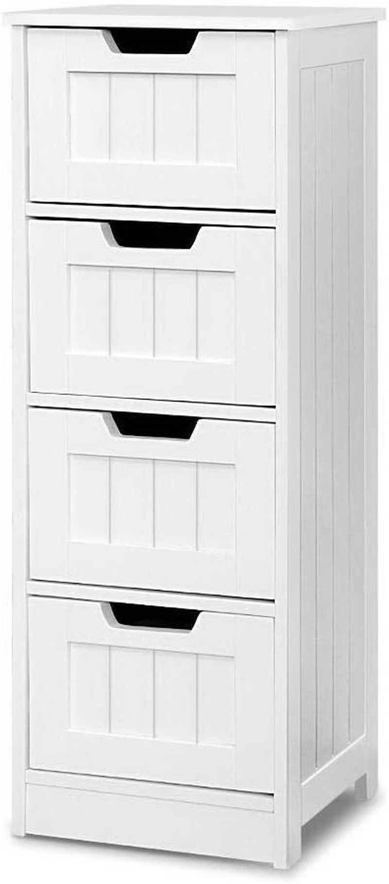 Artiss Chest of Drawers 4 Drawer White Tallboy, Dresser Clothes Storage Cabinet Organizer Bedside Table Bedroom Furniture Home Living Room Hallway Entryway image number 1