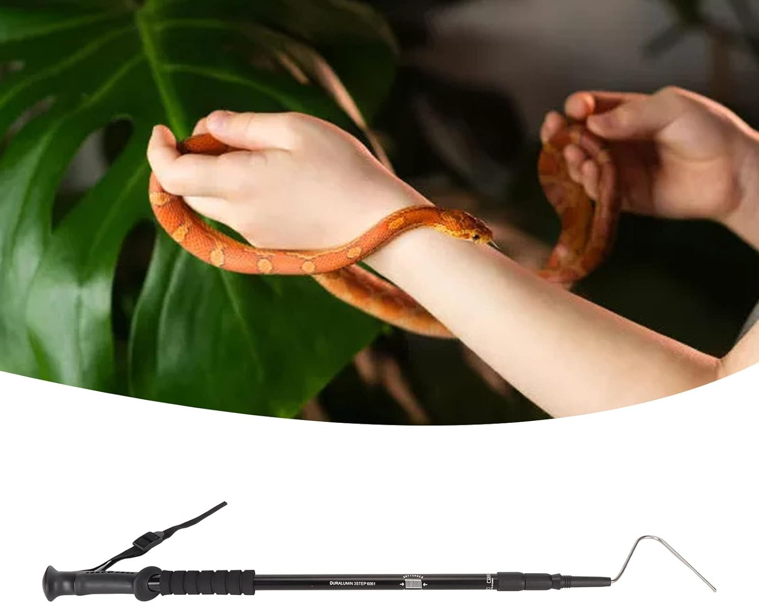 Retractable Snake Hook, Adjustable Snake Catcher, Reinforced Safe Ergonomic Grip, Portable with Handle for Reptiles image number 3