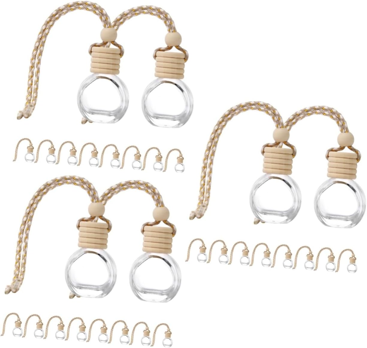 Ciieeo 3Sets Car Fragrance Diffusers Perfume Bottles Pendants Car Hanging Accessories Aromatherapy Perfume Diffuser 10Pcs*3 image number 2