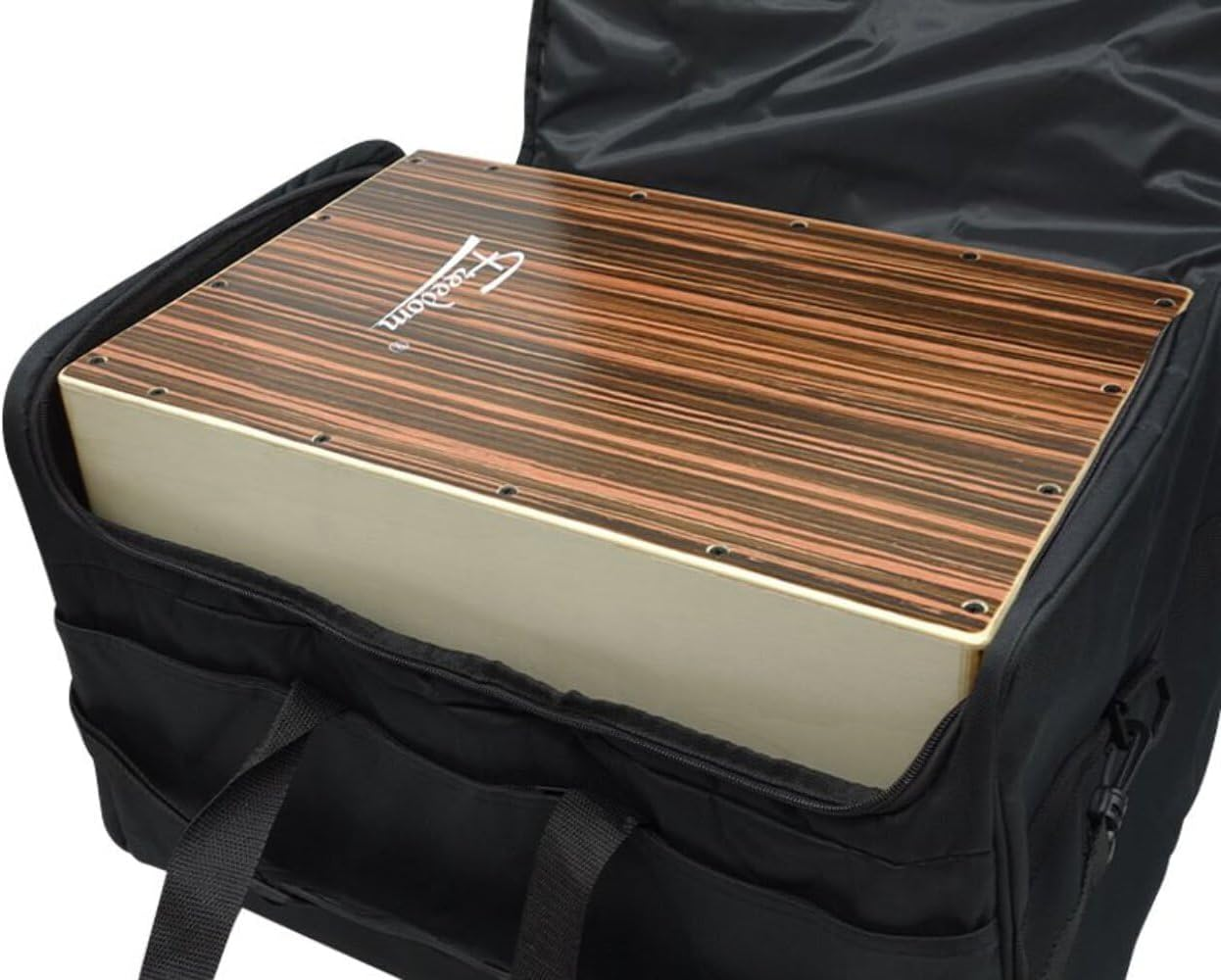 Freedom Cajon Box Drum Snare Wire Padded Case Natural Finish DB01-NAT image number 4