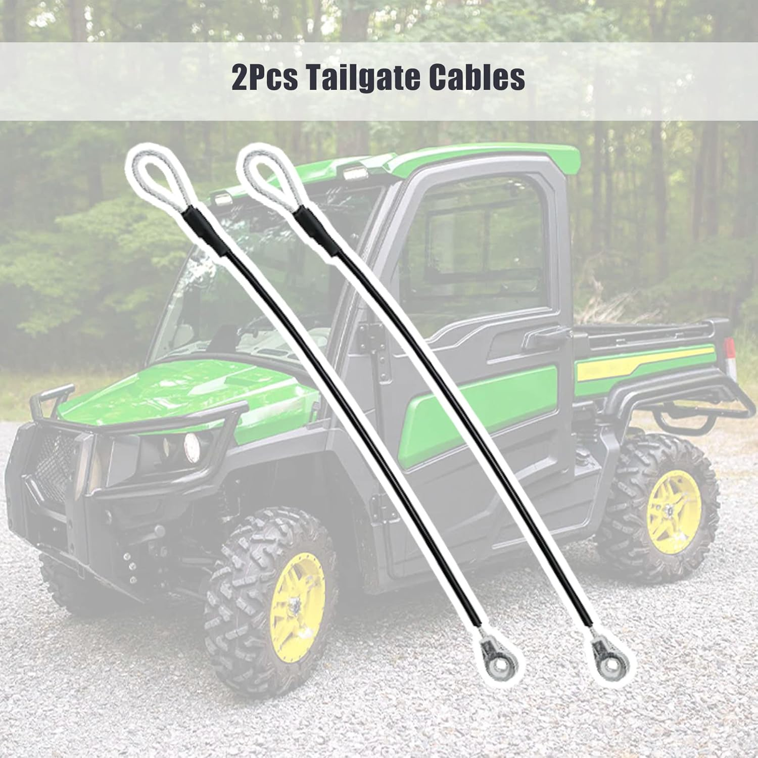M159508 2Pcs Tailgate Equipment Cable Fit for John Deere Gators M TE TH TX XUV TH TX HPX615E HPX815E XUV825E/M XUV835E/M/R XUV855E XUV865E/M/R Tailgate Cables image number 4