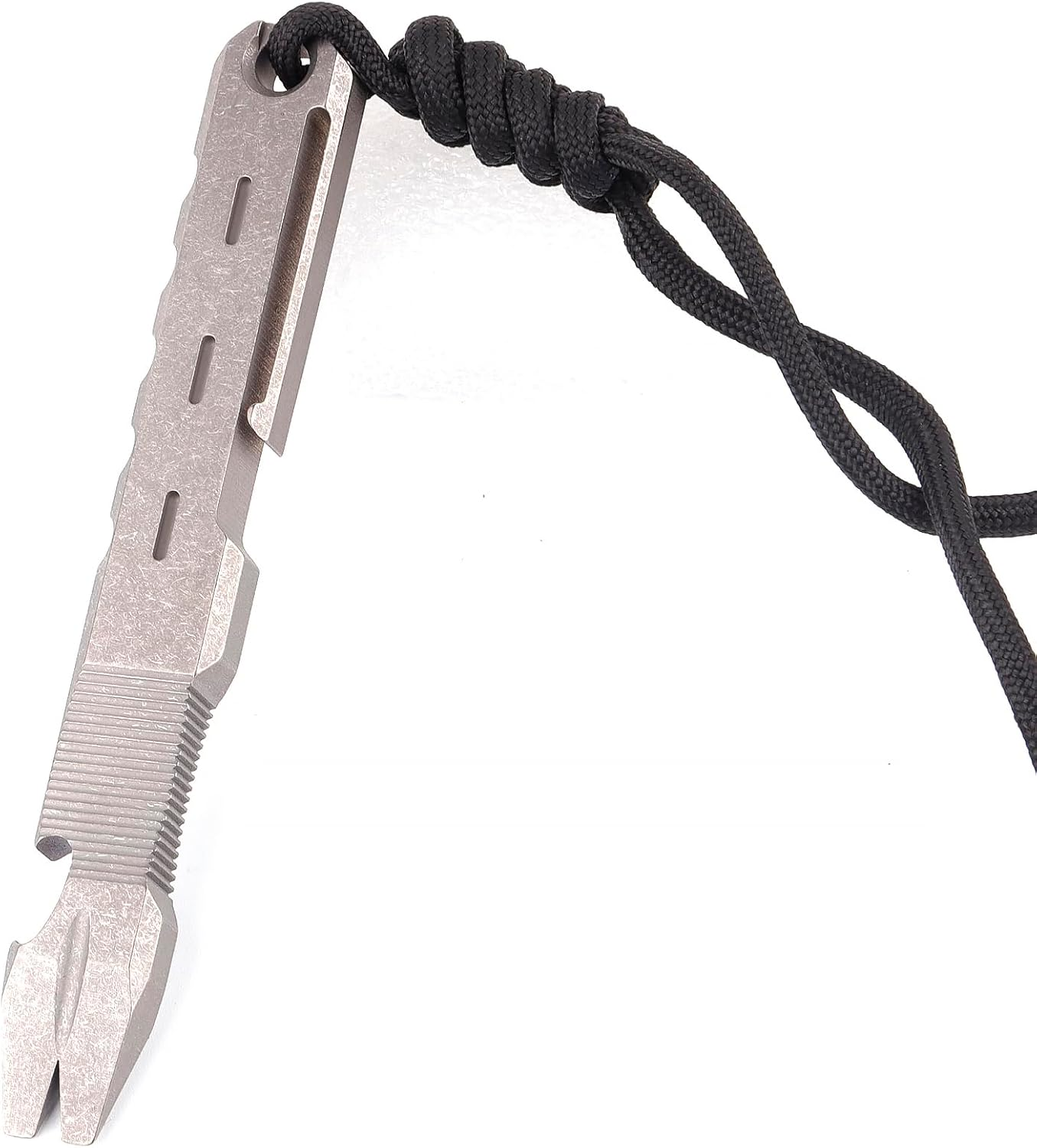 Hamans Titanium EDC Pry Bar with Nail Puller Bottle Opener Function with Pocket Clip EDC Tool (Grey) - Multicolor image number 4